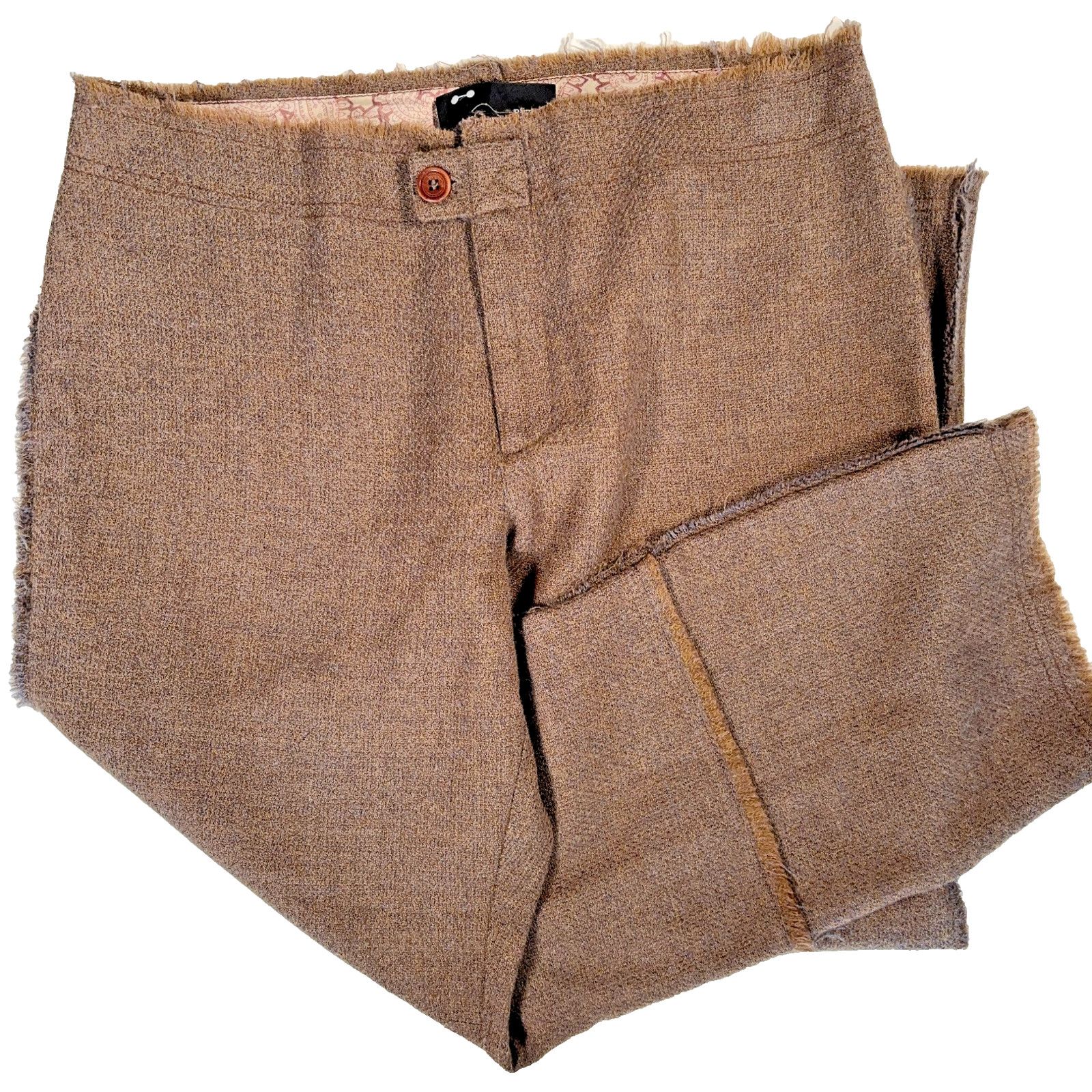 Other Rutzou Wool Fringe Pants Womens EU 40 Brown Tweed Cropped Size 30" / US 8 / IT 44 - 1 Thumbnail