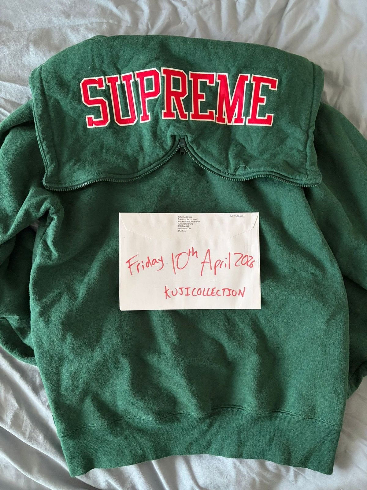 Supreme Supreme Arc Logo Zip Up Hoodie Dark Green Box Logo Size US L / EU 52-54 / 3 - 1 Thumbnail