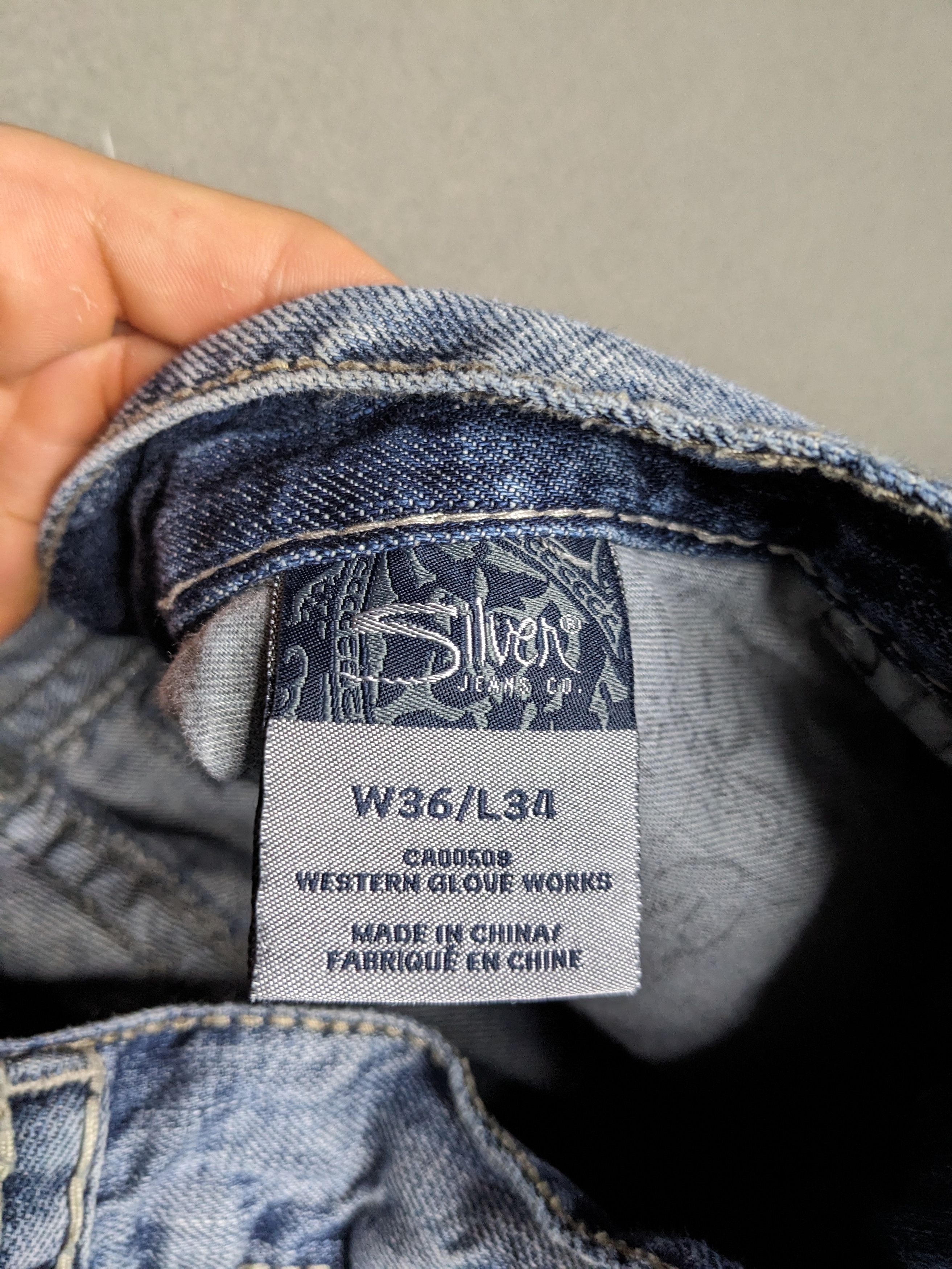 Silver Jeans Co. VTG Silver Jeans 35x33 Grodie Flap Thick Stitch Denim Y2K Size US 35 - 13 Thumbnail