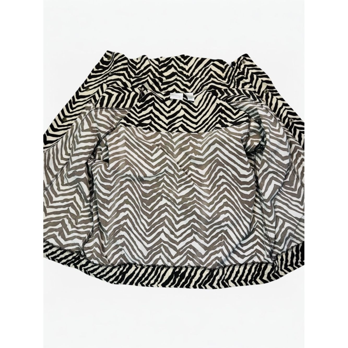 Chicos Chico's Zenergy Brown and White Zebra-Print 3/4 Sleeve Jack Size L / US 10 / IT 46 - 4 Thumbnail