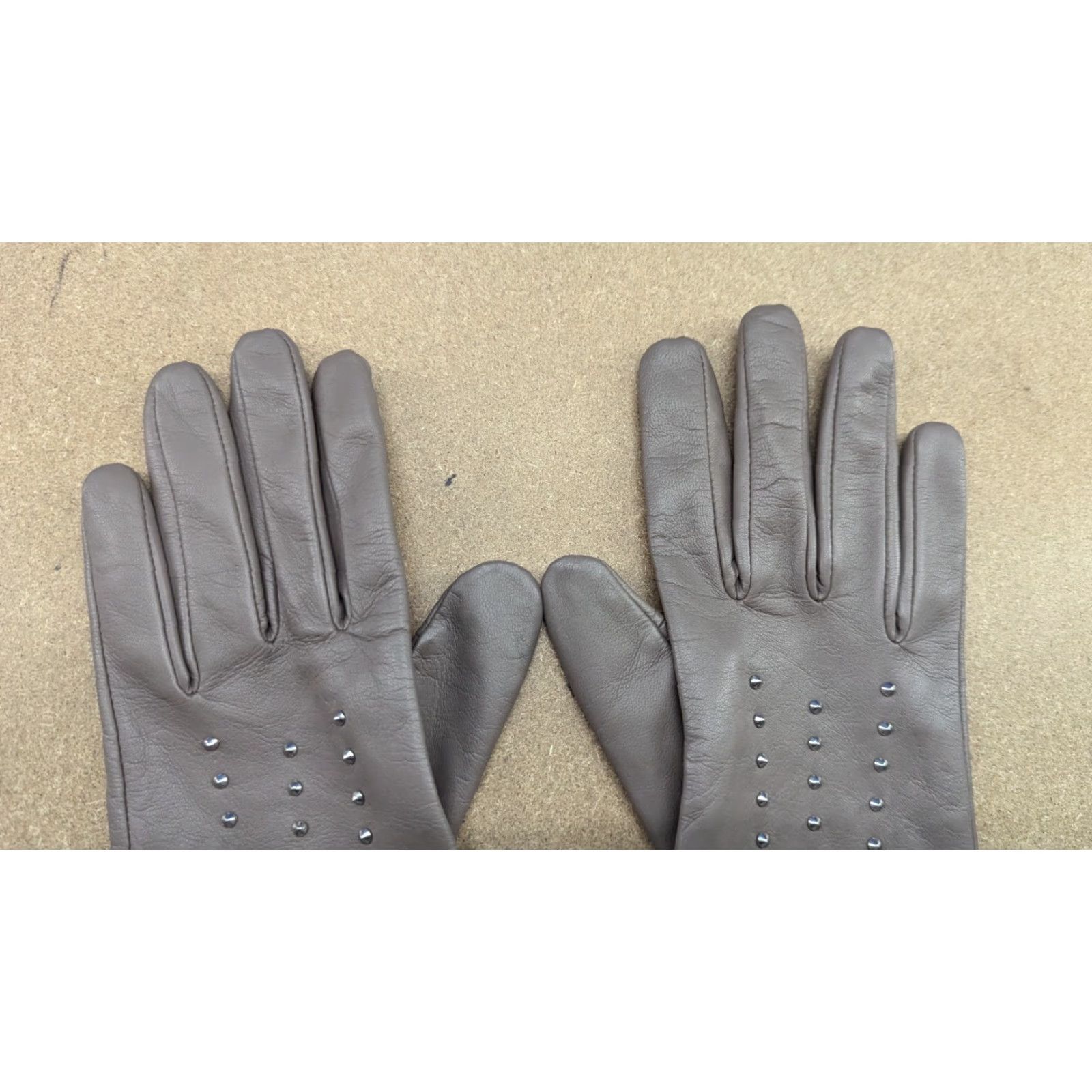 Vintage Genuine Leather Gloves Women One Size Gray Winter Ladies Glove Size ONE SIZE - 3 Thumbnail