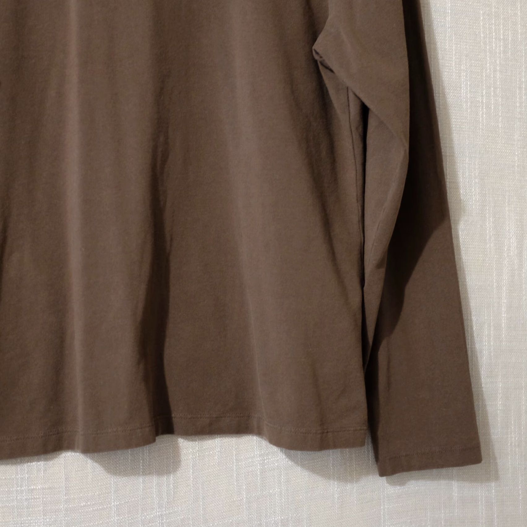 Vintage Skyr Brown Women's XL Mock Neck Pima Cotton Longsleeve Top Stretch Shirt Size XL / US 12-14 / IT 48-50 - 4 Thumbnail