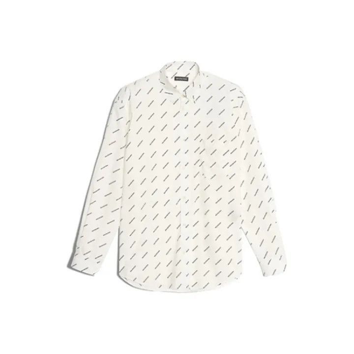 Balenciaga Balenciaga Balenciaga Logo Print Casual Long Sleeve Shirt Size US M / EU 48-50 / 2 - 1 Thumbnail