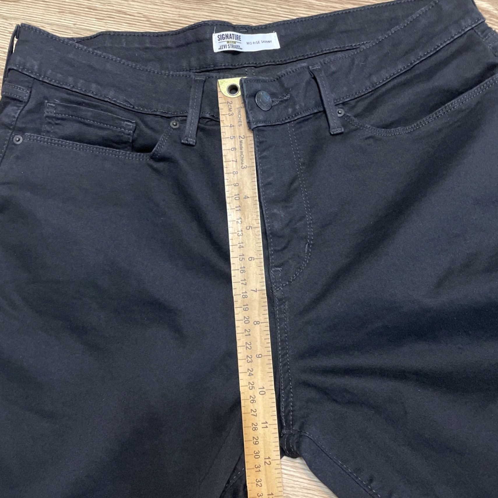 Vintage Levi Strauss Signature Gold Women's Black Stretch Mid Rise Skinny Pants 16M Size 38" / US 16 / IT 52 - 6 Thumbnail