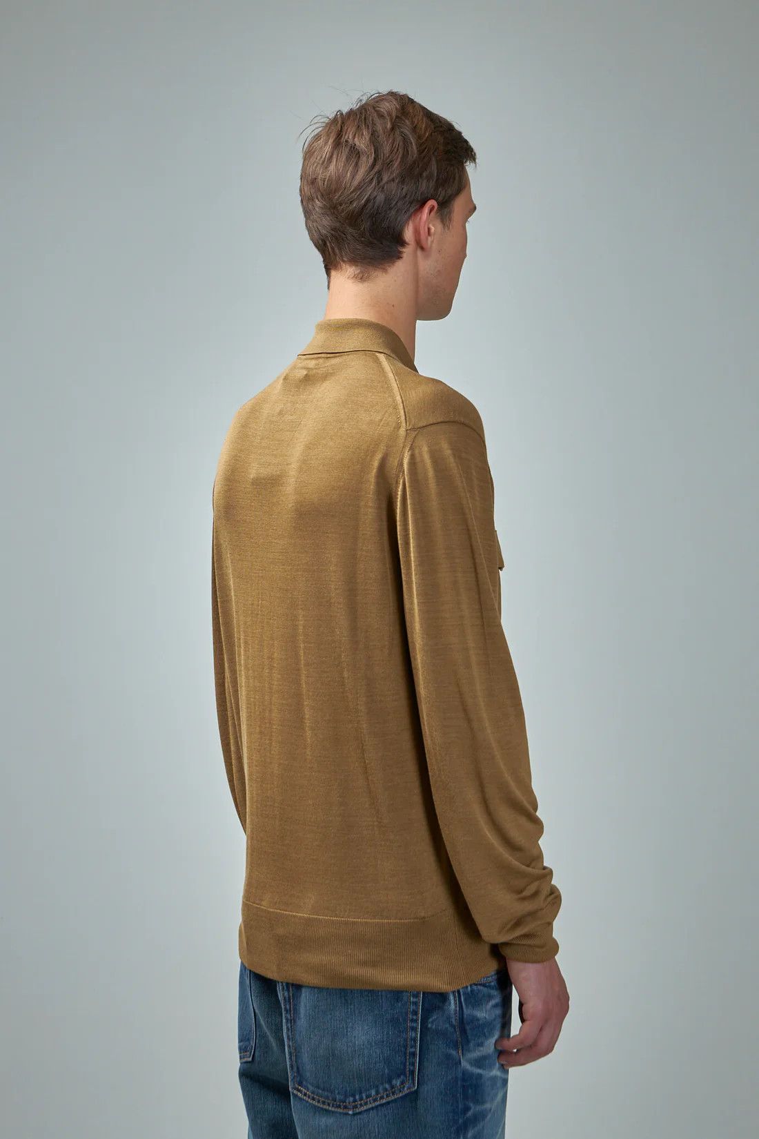Tom Ford o1loc1c0525 KPL026 Polo Neck Silk Sweater in Brown Size US M / EU 48-50 / 2 - 2 Thumbnail