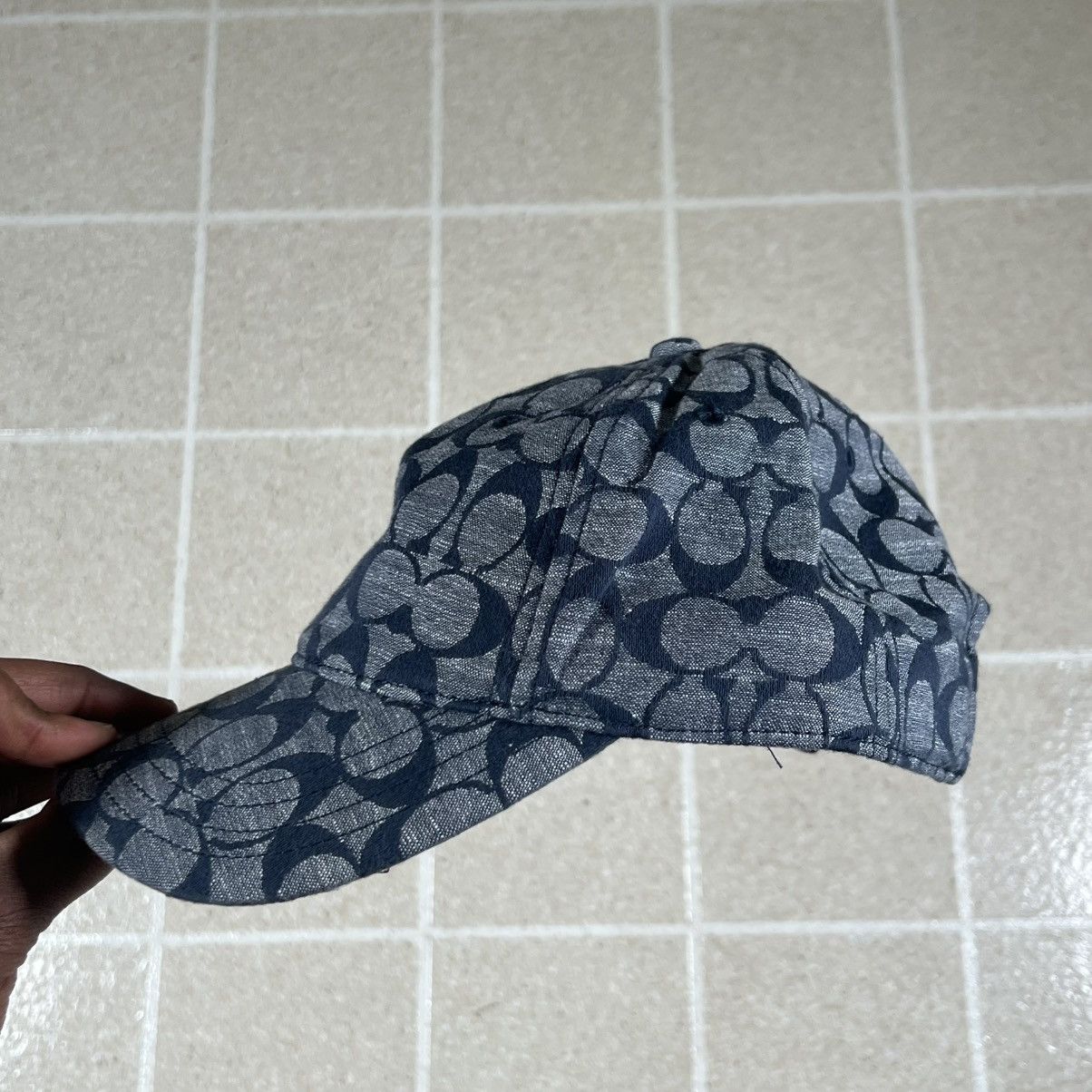 Coach COACH ALLOVER SIGNATURE LOGO JACQUARD BASEBALL CAP HAT Blue Size ONE SIZE - 2 Thumbnail