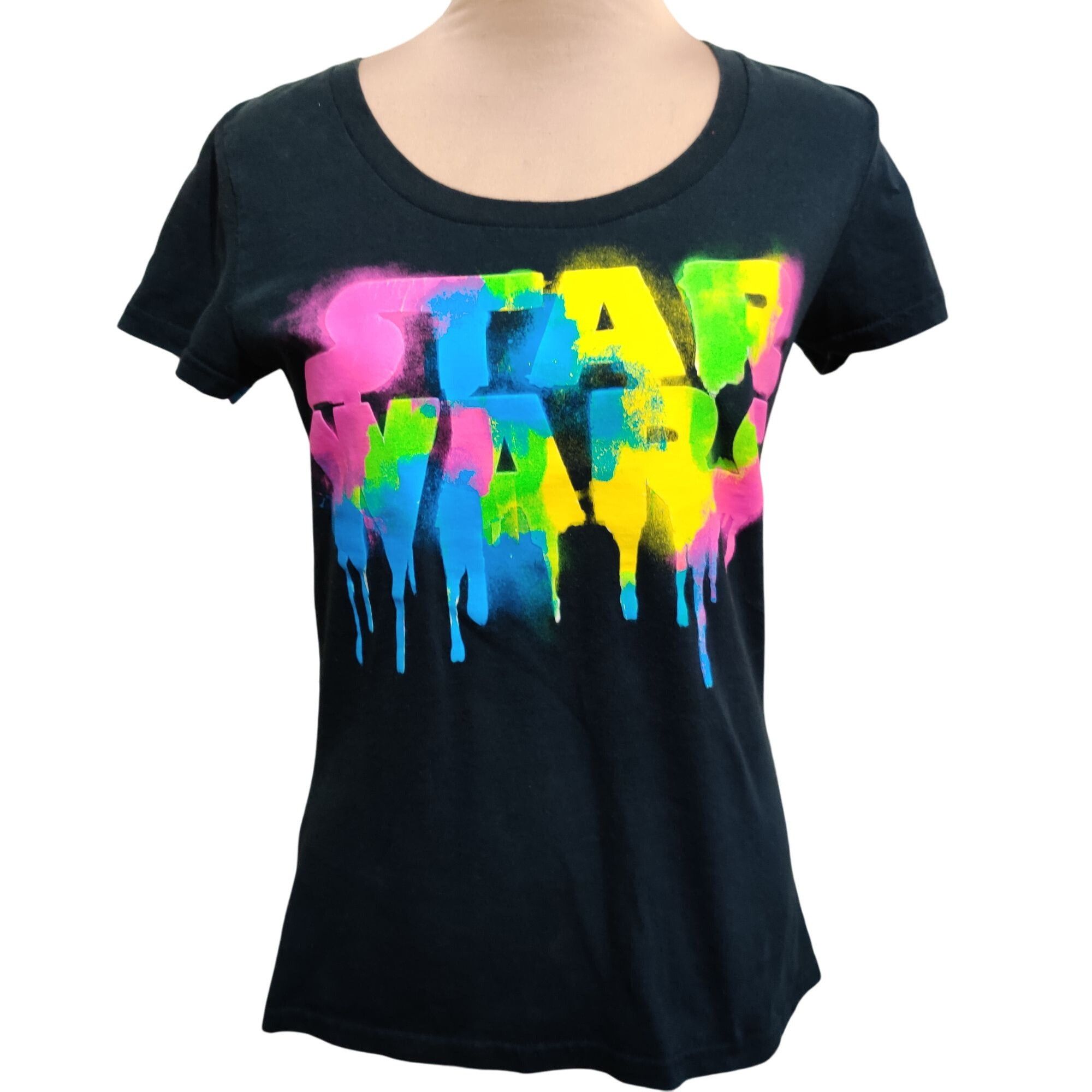 Other Star Wars M Black Graphic Tee Neon Drip Graffiti Paint Stree Size M / US 6-8 / IT 42-44 - 1 Thumbnail