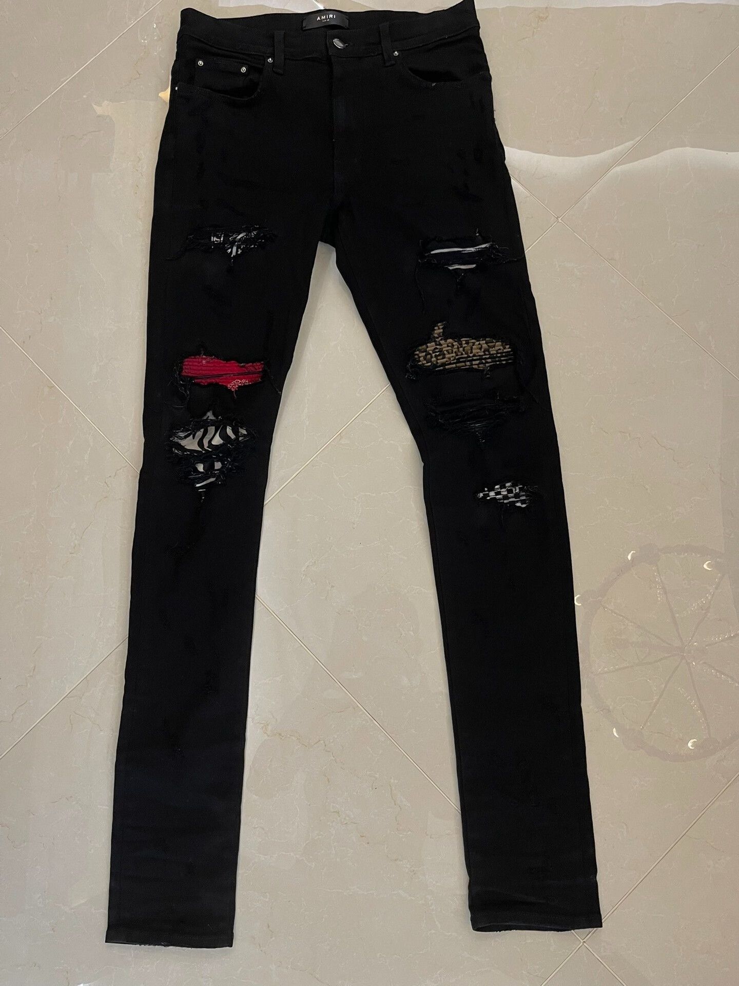 Amiri Amiri Black Denim Pants with Artistic Features Size US 32 / EU 48 - 1 Thumbnail