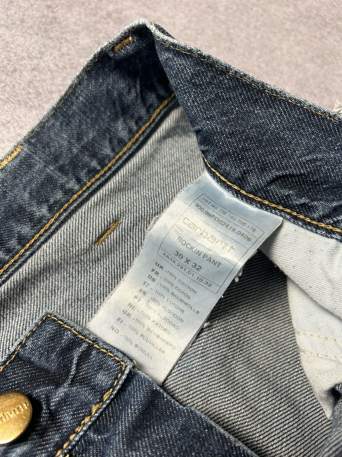 Carhartt Vintage 00s Carhartt Blue Denim Distressed Rockin Pant Jeans Size US 30 / EU 46 - 7 Thumbnail