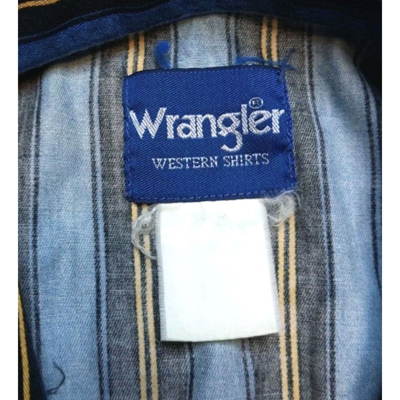 Wrangler VINTAGE Wrangler Shirt Mens 2XL Blue Striped Pearl Snap Button-Up Cowboy Shirt Size US XXL / EU 58 / 5 - 5 Thumbnail