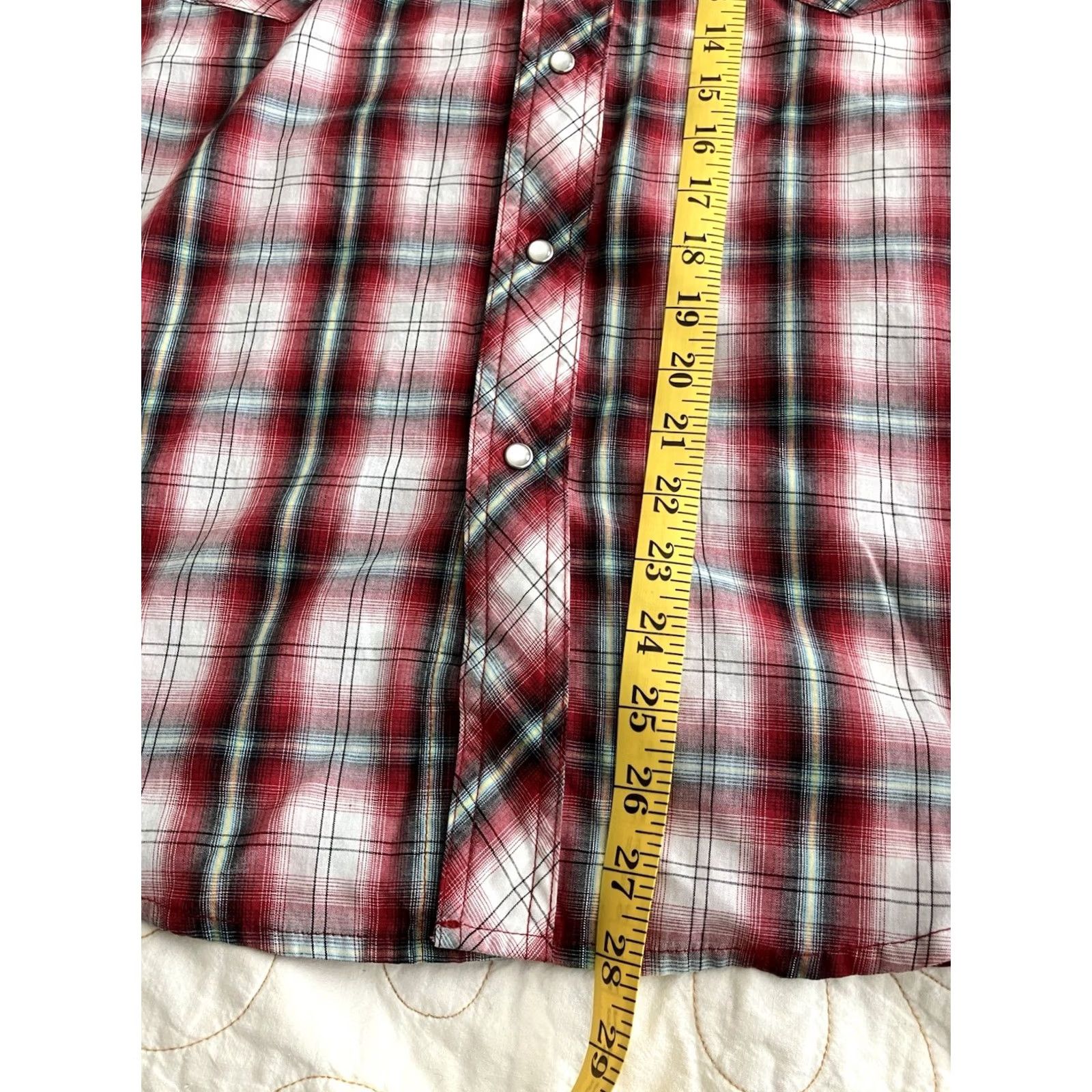 Wrangler VINTAGE Wrangler Pearl Snap Shirt Men’s M Red Plaid Short Sleeve Western Rodeo Shirt Size US M / EU 48-50 / 2 - 4 Thumbnail