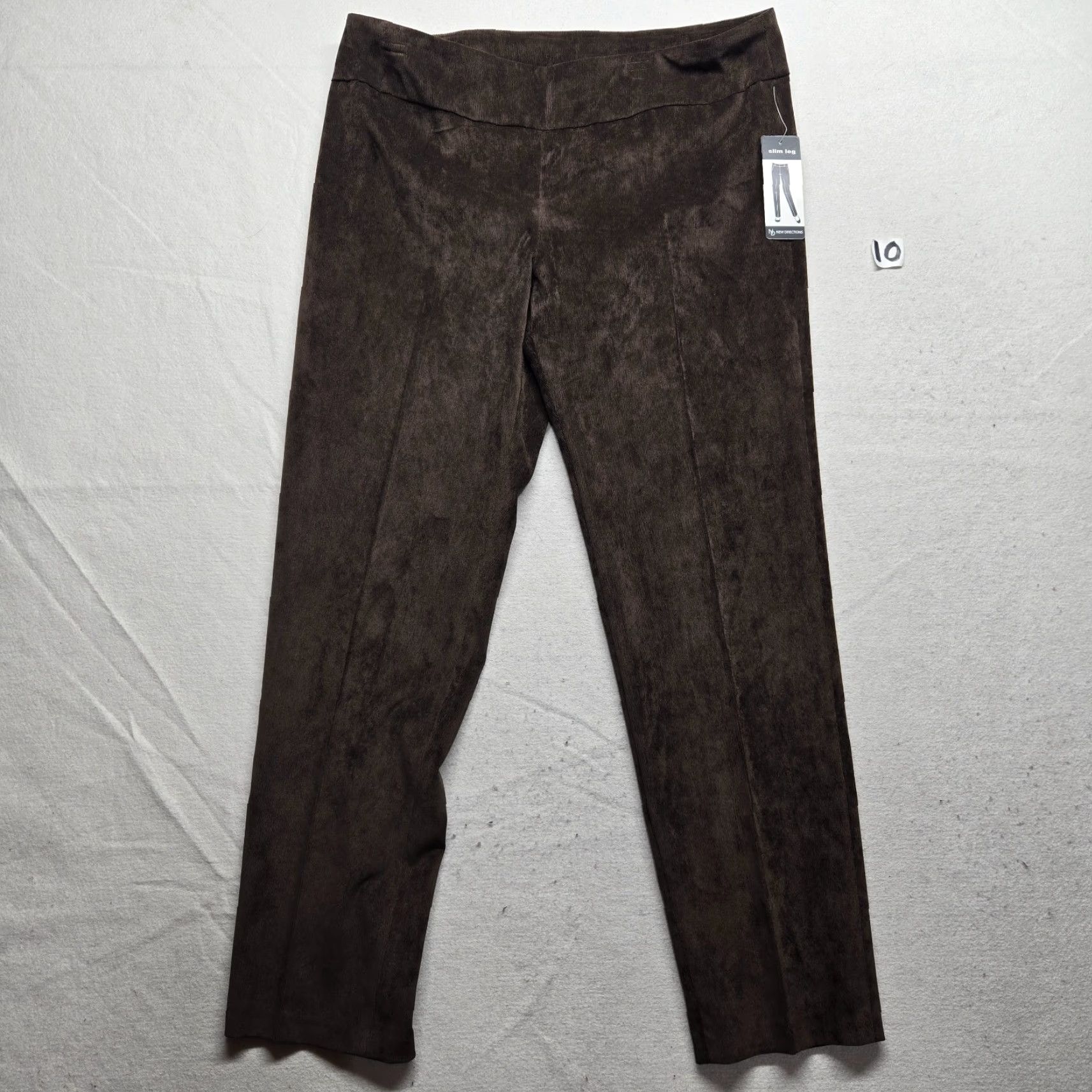 Vintage New Directions Pants Shirt Womens Adult 14 Brown Solid Corduroy Straight Leg Dress Pants Fall 90s City Preppy Size 36" / US 14 / IT 50 - 2 Thumbnail