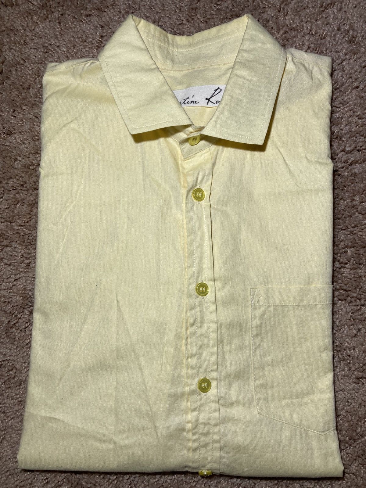 AW17 Martine Rose Yellow Button Up Shirt Classic Logo M 2017