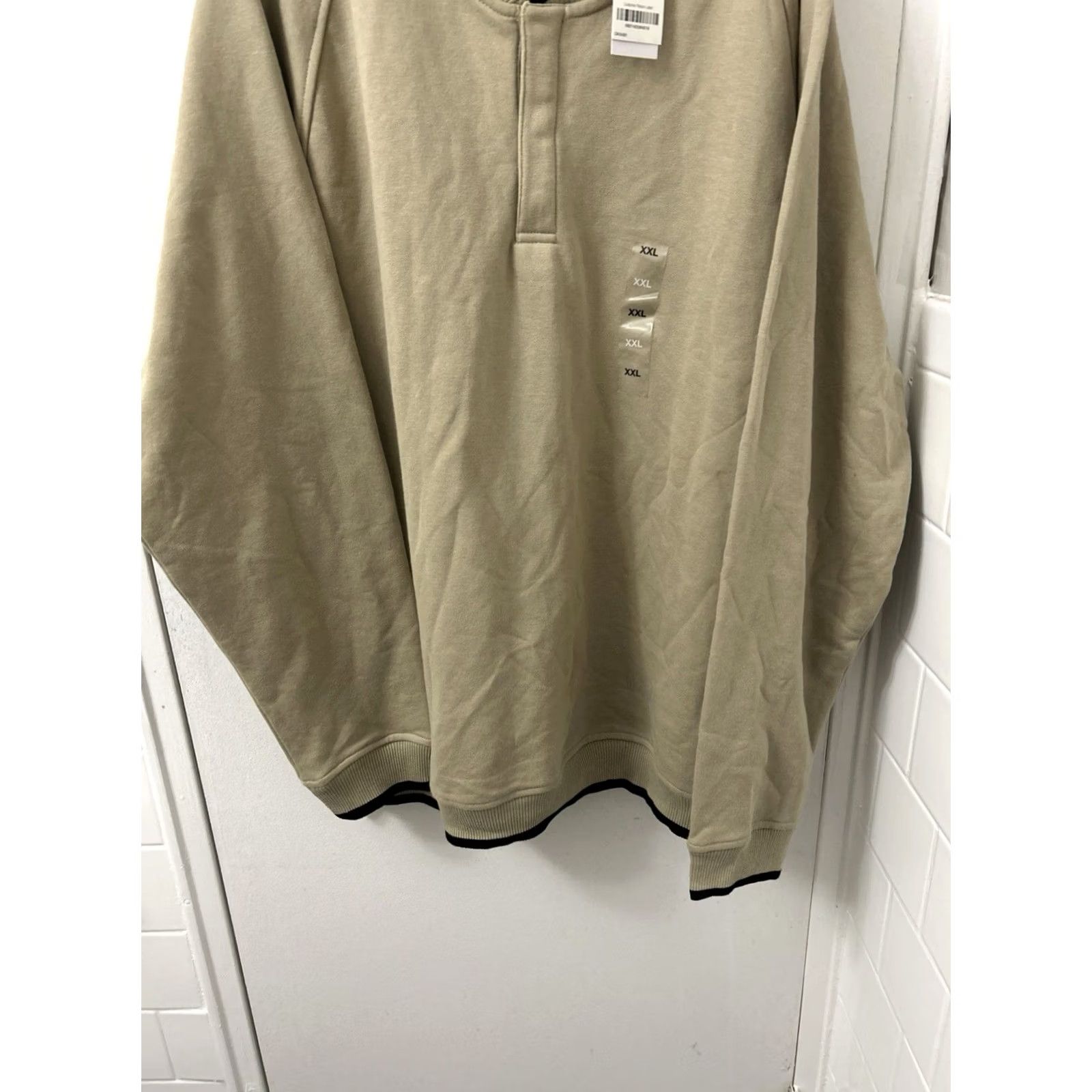 Alfani VINTAGE Alfani Sweatshirt Mens 2XL Beige Henley Baseball Pullover L/S NWT Size US XXL / EU 58 / 5 - 3 Thumbnail