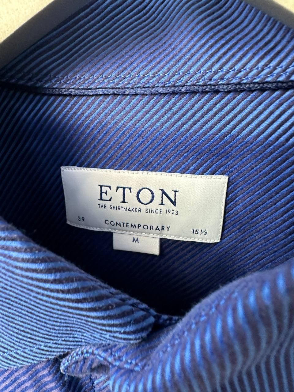 Eton ETON Contemporary Striped Gradient Blue Button Up Shirt Size US M / EU 48-50 / 2 - 12 Thumbnail