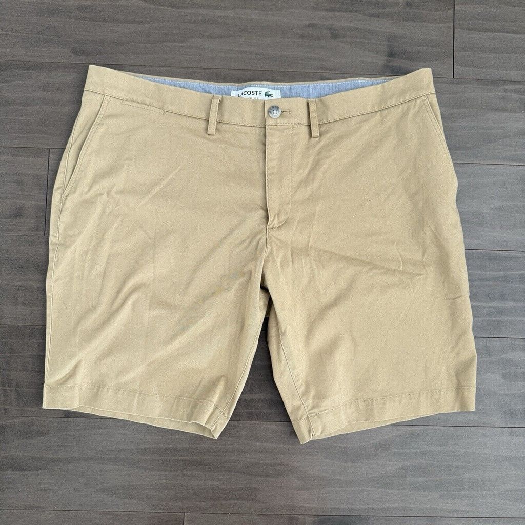 Lacoste Lacoste Shorts Mens 42 Tan Flat Front Chino Slim Fit Size US 42 / EU 58 - 1 Thumbnail
