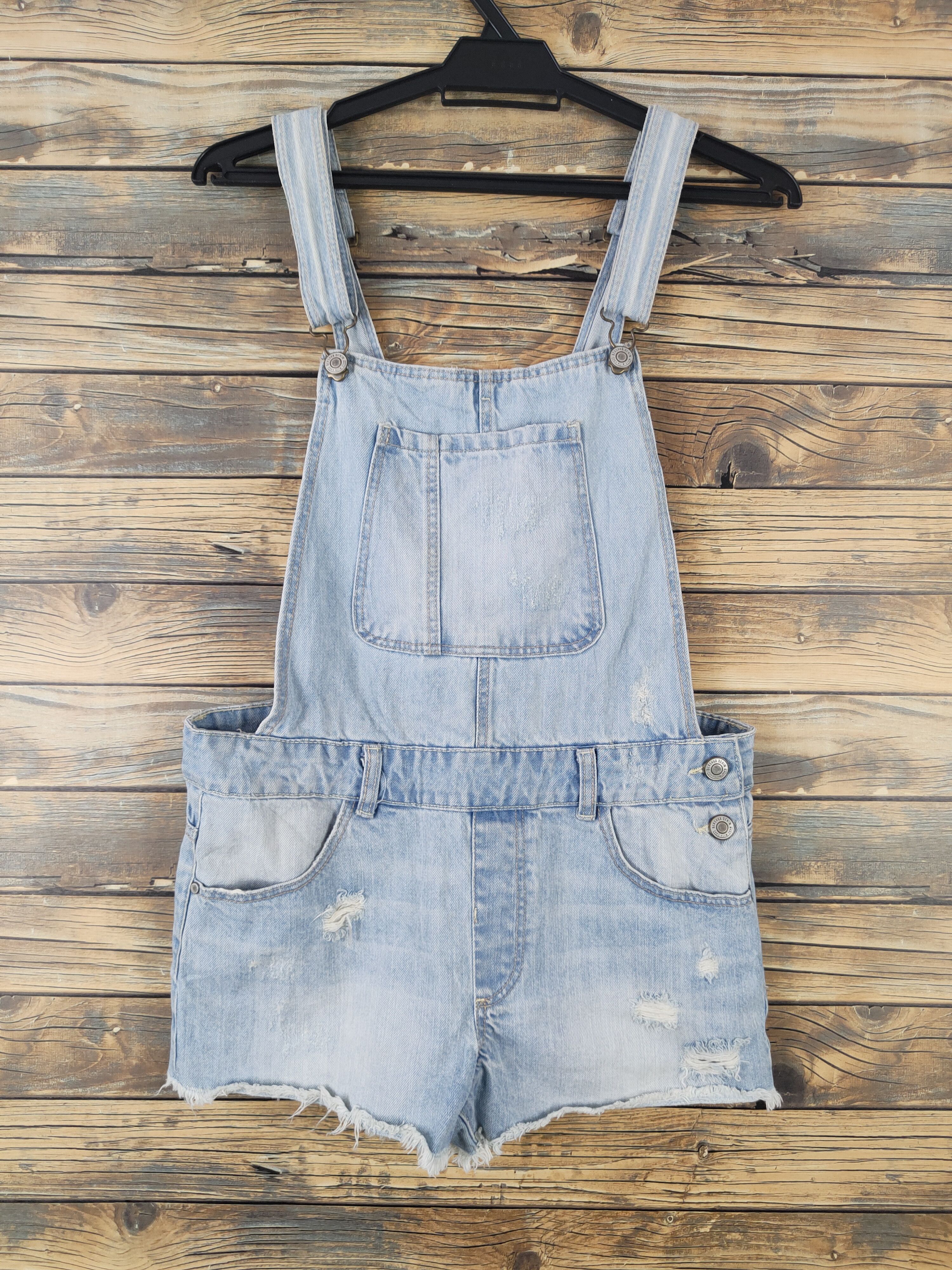Bershka × Vintage Streetwear Vintage Bershka Blue Denim Shortall Jumpsuit Size 32" / US 10 / IT 46 - 1 Thumbnail