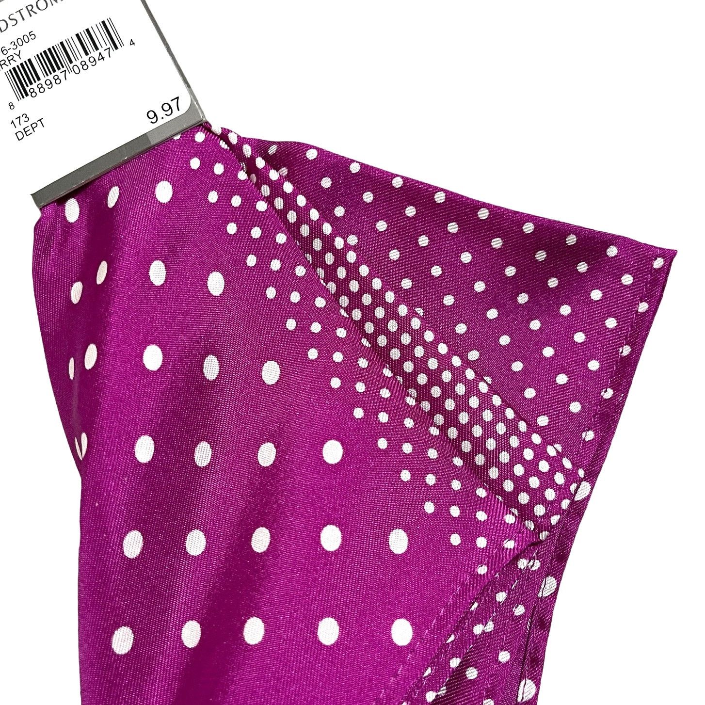 Nordstrom 3 Nordstrom Rack Silk 4 Panel Pocket Squares Berry Polka Dot Size ONE SIZE - 5 Thumbnail