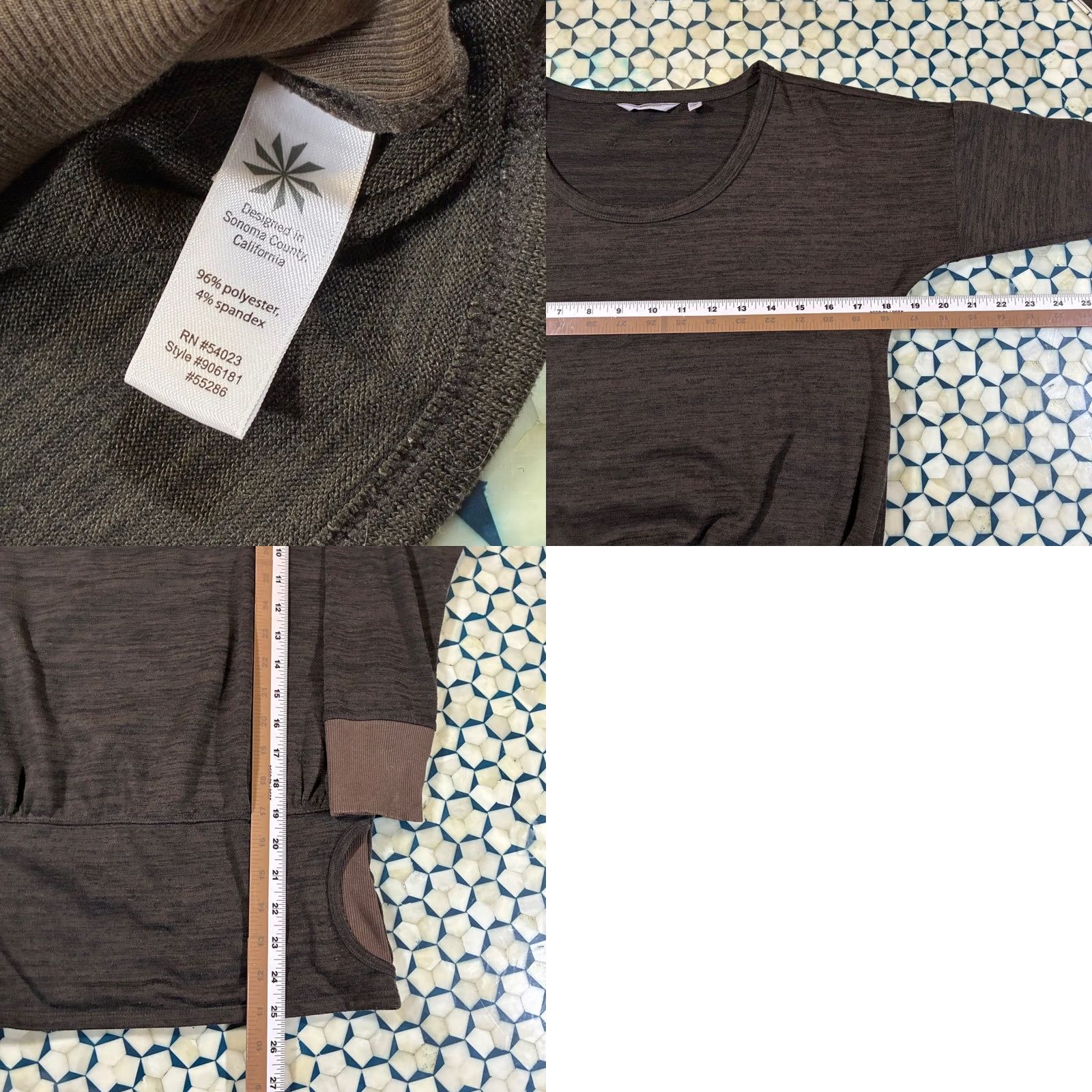 Athleta Athleta XXS Heathered Charcoal 3/4 Sleeve Top with Pockets Cinched Waist Size XXS / US 00 / IT 34 - 8 Thumbnail