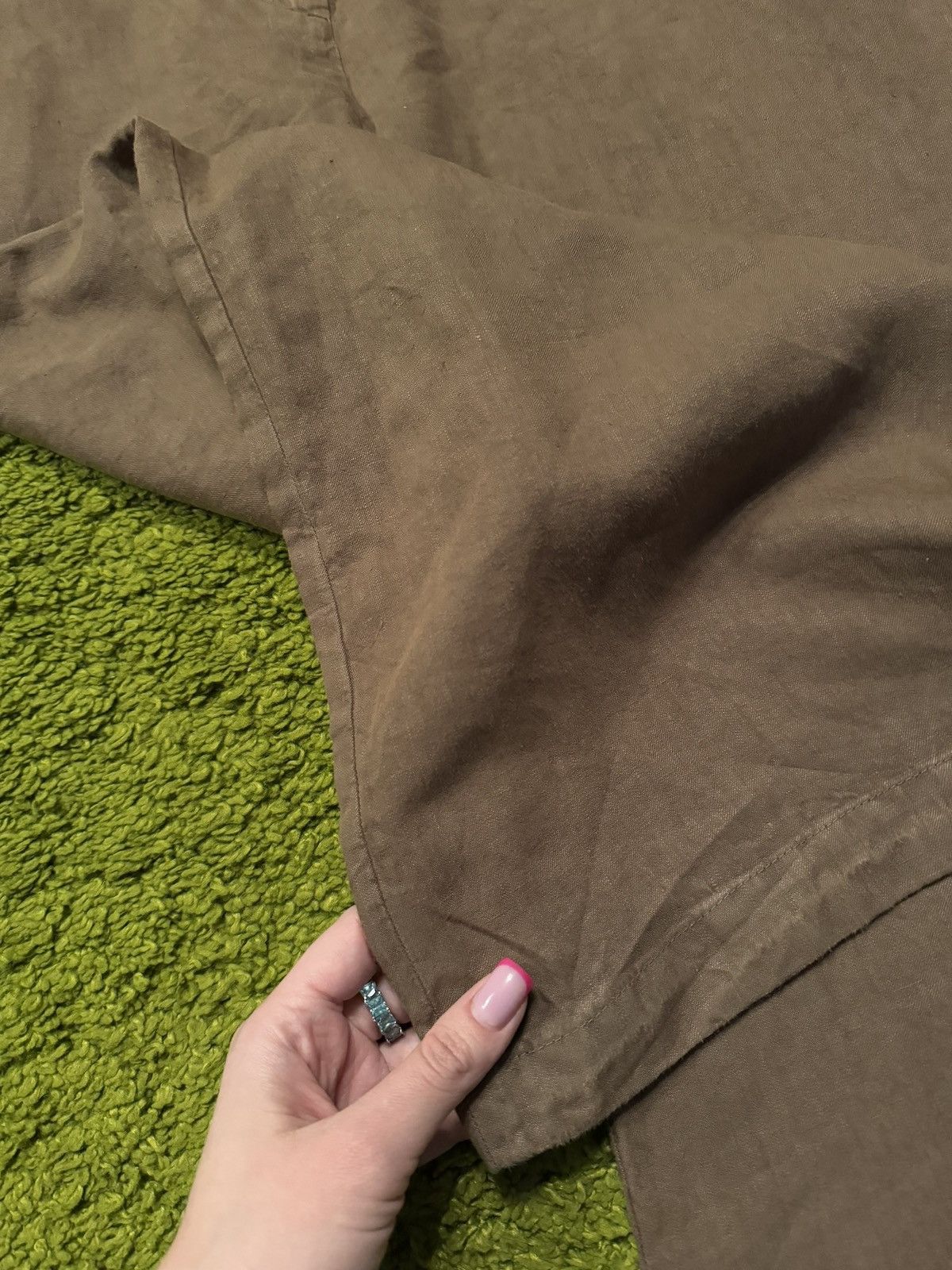 Aspesi × Designer Alberto Aspesi 100% linen wide leg culottes pants Y2K 2000s Size 28" / US 6 / IT 42 - 3 Thumbnail