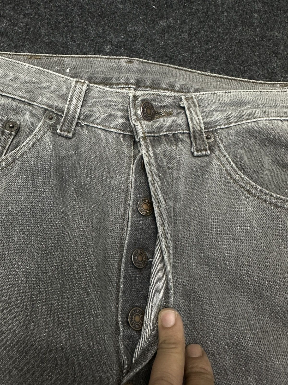 Levi's Vintage 90s Levi’s 501 Usa Grey Faded Denim F35 Size US 30 / EU 46 - 4 Thumbnail