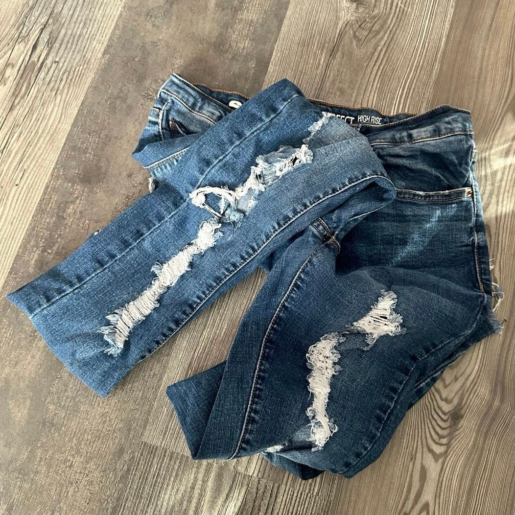 Other song perfect high tise dark blue ripped jeans Size 26" / US 2 / IT 38 - 2 Thumbnail