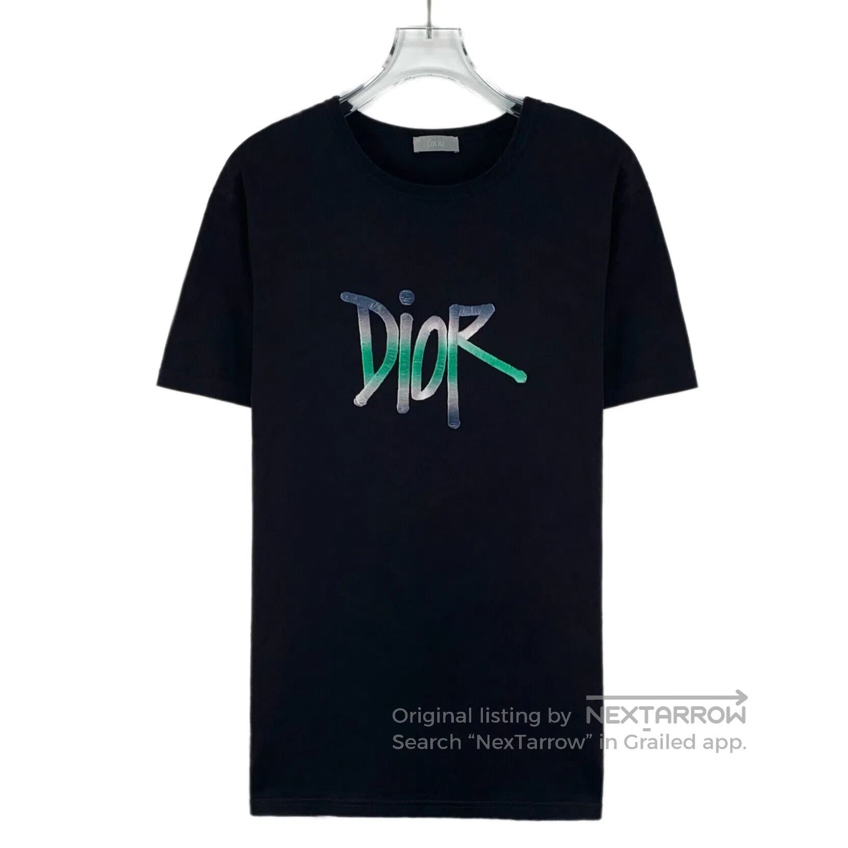 Dior Dior Black Logo Letter Embroidered Cotton Round Neck Short Size US M / EU 48-50 / 2 - 1 Thumbnail