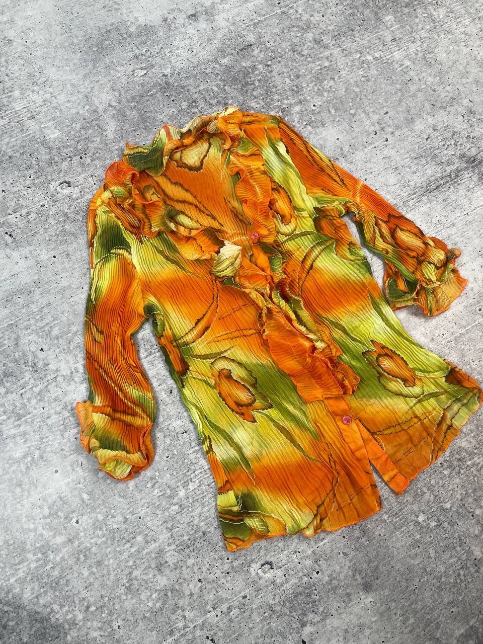 Hysteric Glamour Vintage 00s Jean Paul Gaultier Style Pleats Floral Top Y2K Size S / US 4 / IT 40 - 3 Thumbnail