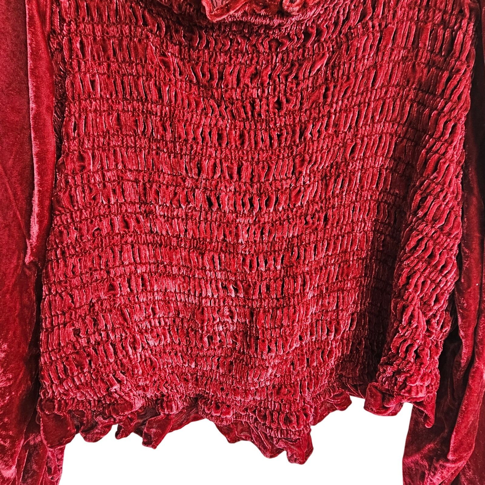 Torrid Torrid Womens Velvet Smocked Crop Top Plus Size 3X Stretch Size 3XL / US 20-22 - 4 Thumbnail
