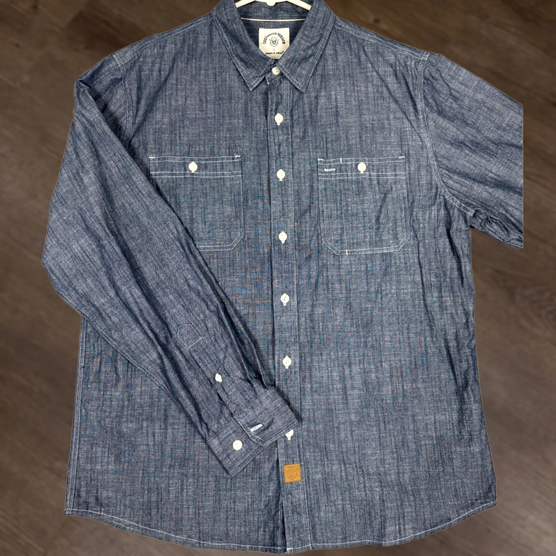 Vintage Dubinix Shirt Mens Large Blue Button Up Workwear Long Sleeve Size US L / EU 52-54 / 3 - 1 Thumbnail