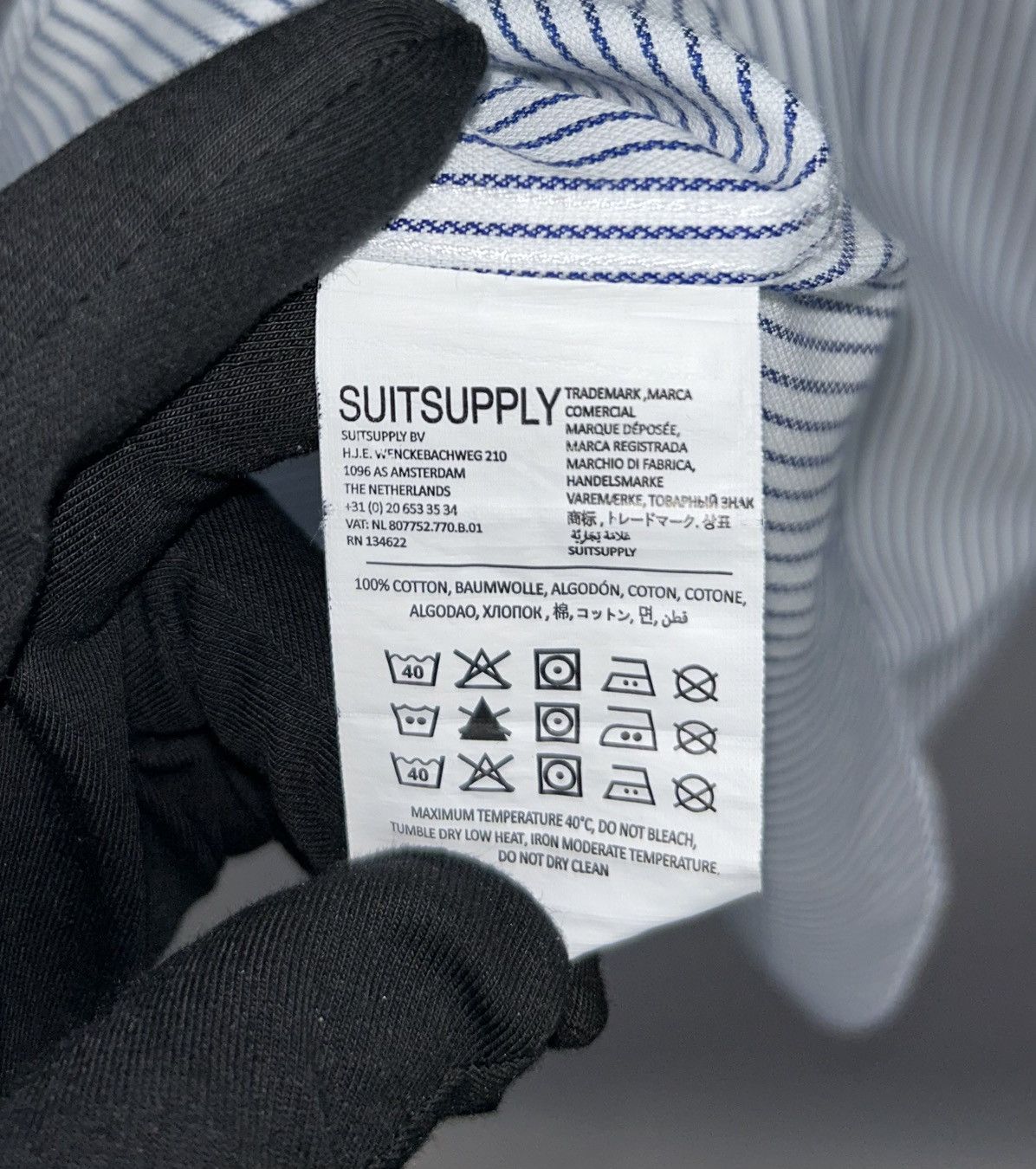 Designer × Suitsupply Suitsupply Traveller Striped White Blue Shirt Size 36/14 Size US S / EU 44-46 / 1 - 9 Thumbnail