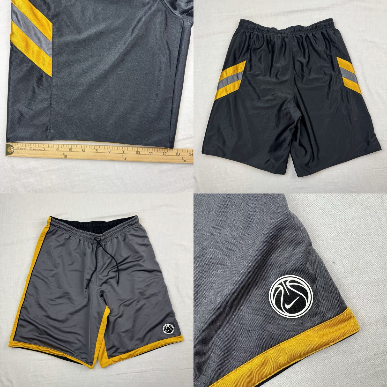 Nike VINTAGE Nike Basketball Shorts Adult M Reversible 90s Black Polyester Sports Athletic Men Size US 31 - 8 Thumbnail