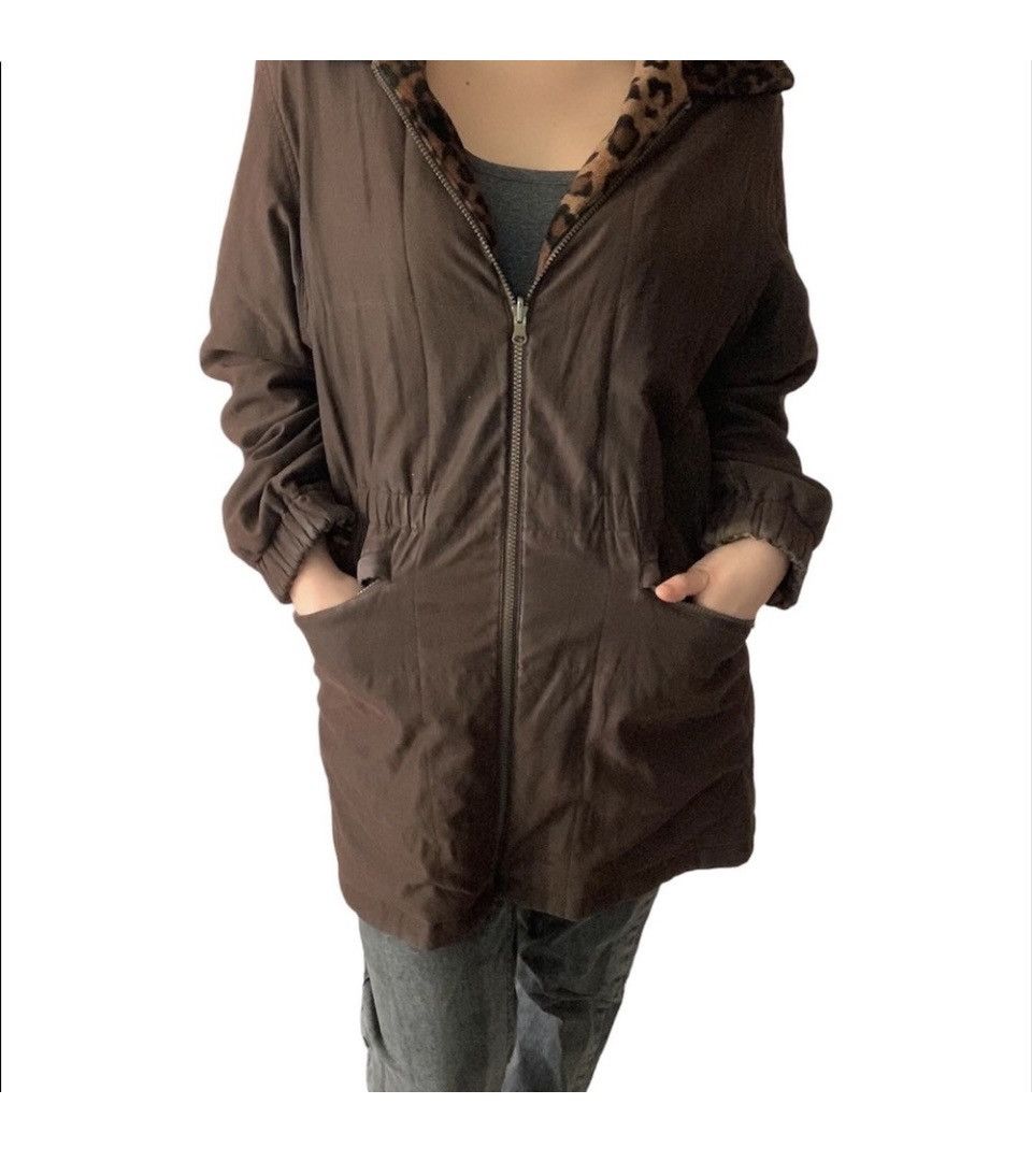 Vintage Vintage 80s Women’s Brown Reversible Winter Overcoat Size M / US 6-8 / IT 42-44 - 2 Thumbnail