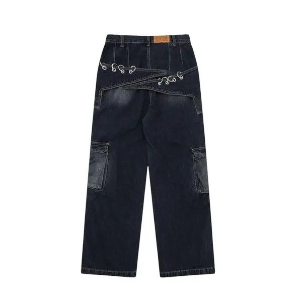 VIBE Vintage washed wide-leg straight-leg raw edge jeans Size US 32 / EU 48 - 2 Thumbnail