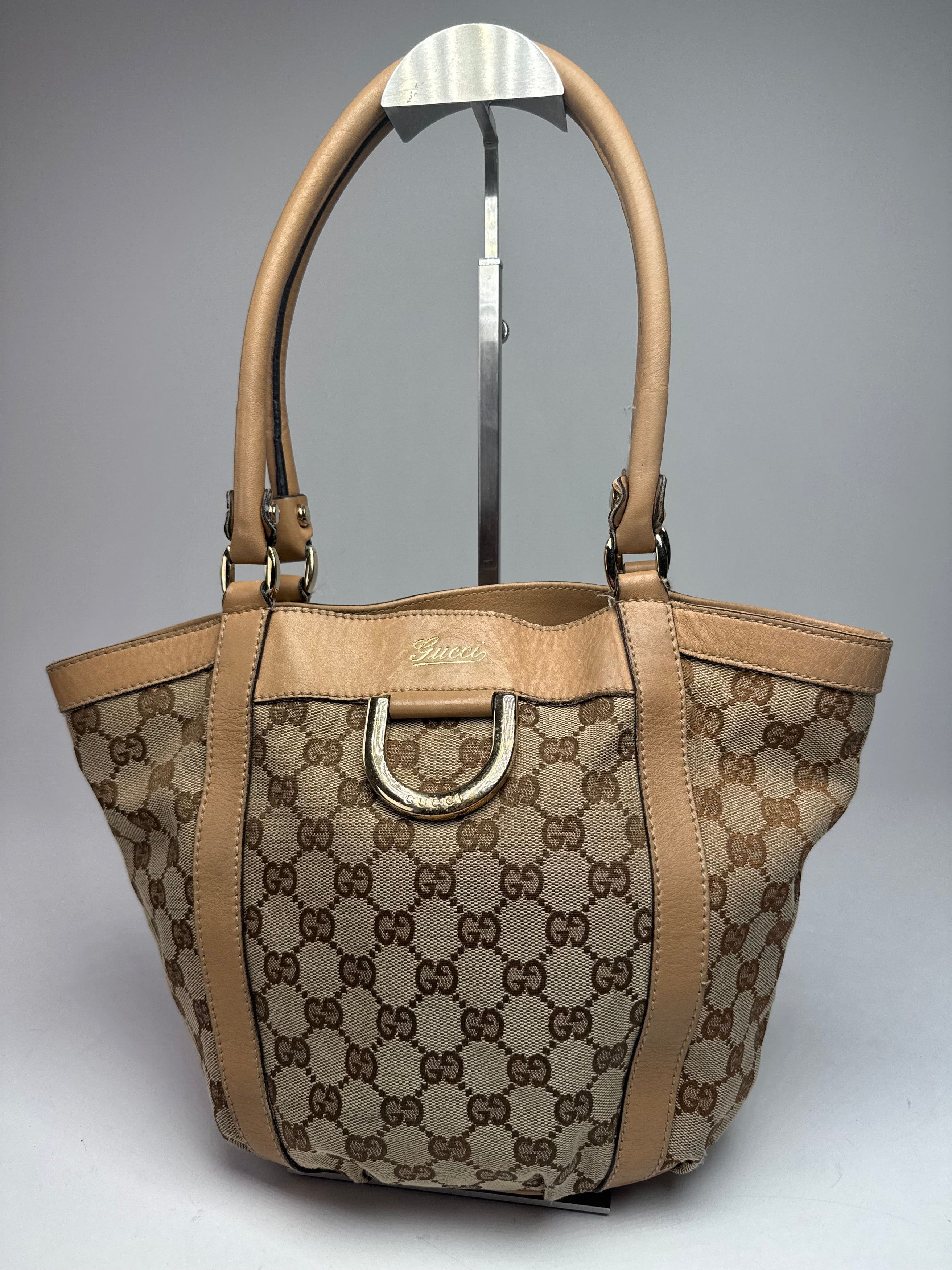 Vintage Monogram D-Ring Bag Beige Brown