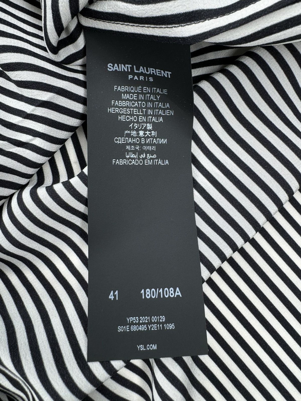 Saint Laurent Paris Saint Laurent Silk Striped Shirt SS21 Size US L / EU 52-54 / 3 - 6 Thumbnail