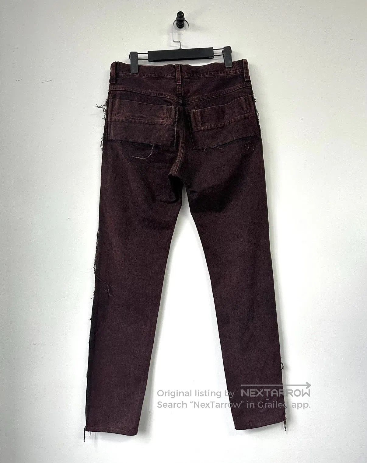 Yohji Yamamoto Red Distressed Denim Pants Size 32. Size US 32 / EU 48 - 2 Thumbnail