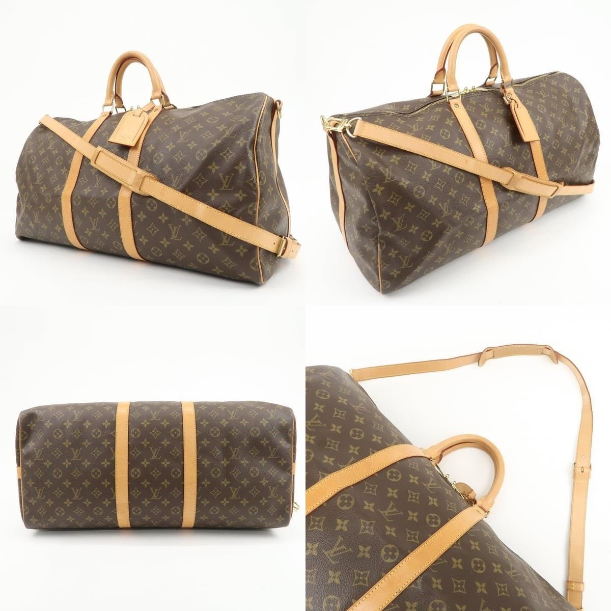 Louis Vuitton Louis Vuitton Monogram Keepall Bandouliere 55 Duffle Bag Size ONE SIZE - 3 Thumbnail