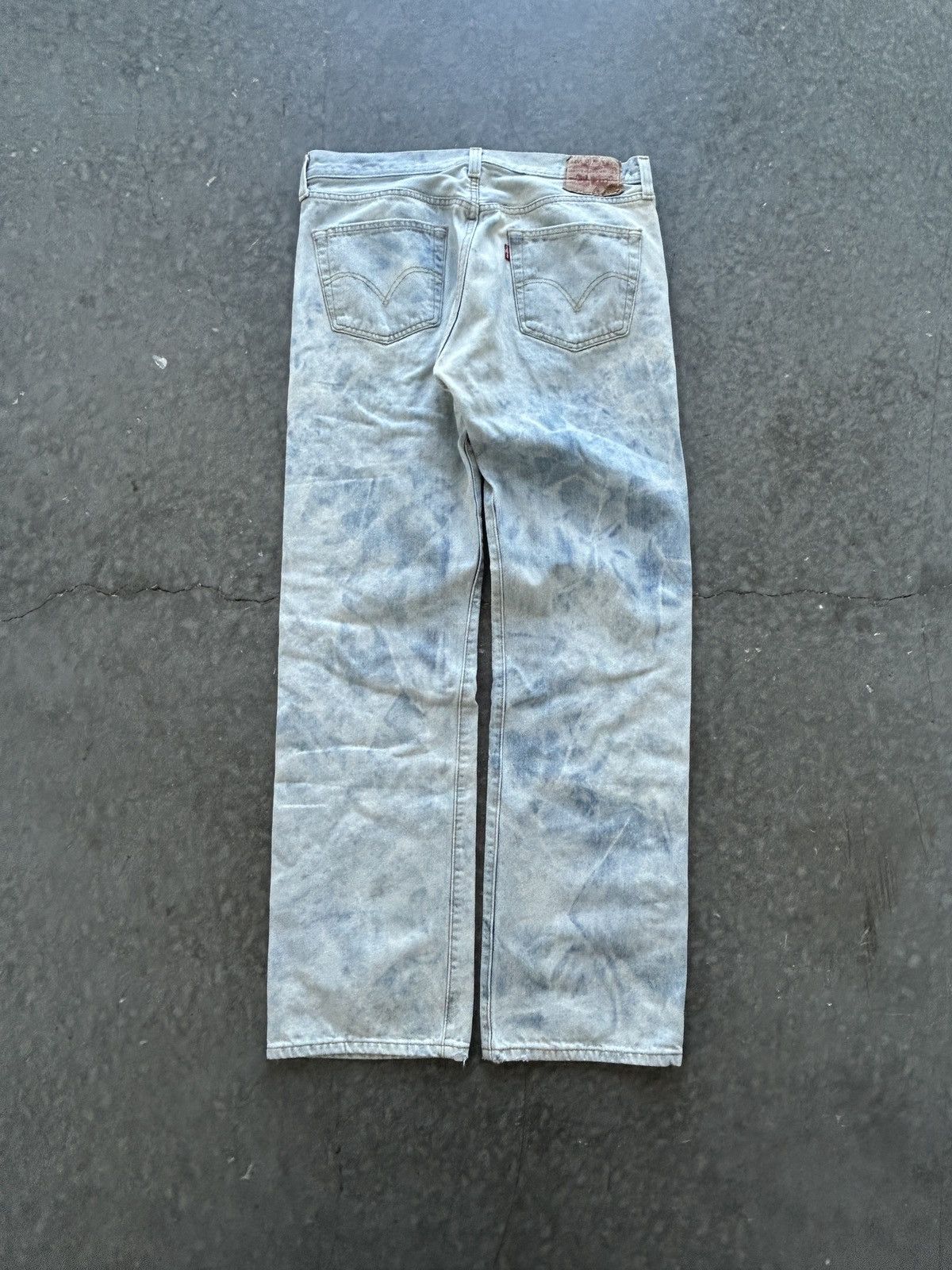 Kith × Levi's Kith x Levis salt bleached AOP 501 jeans | Grailed