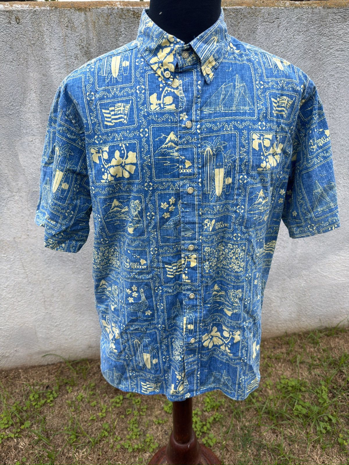 Reyn Spooner PreOwned Reyn Spooner Classic Hawaiian Print Blue Men's L Size US L / EU 52-54 / 3 - 1 Thumbnail