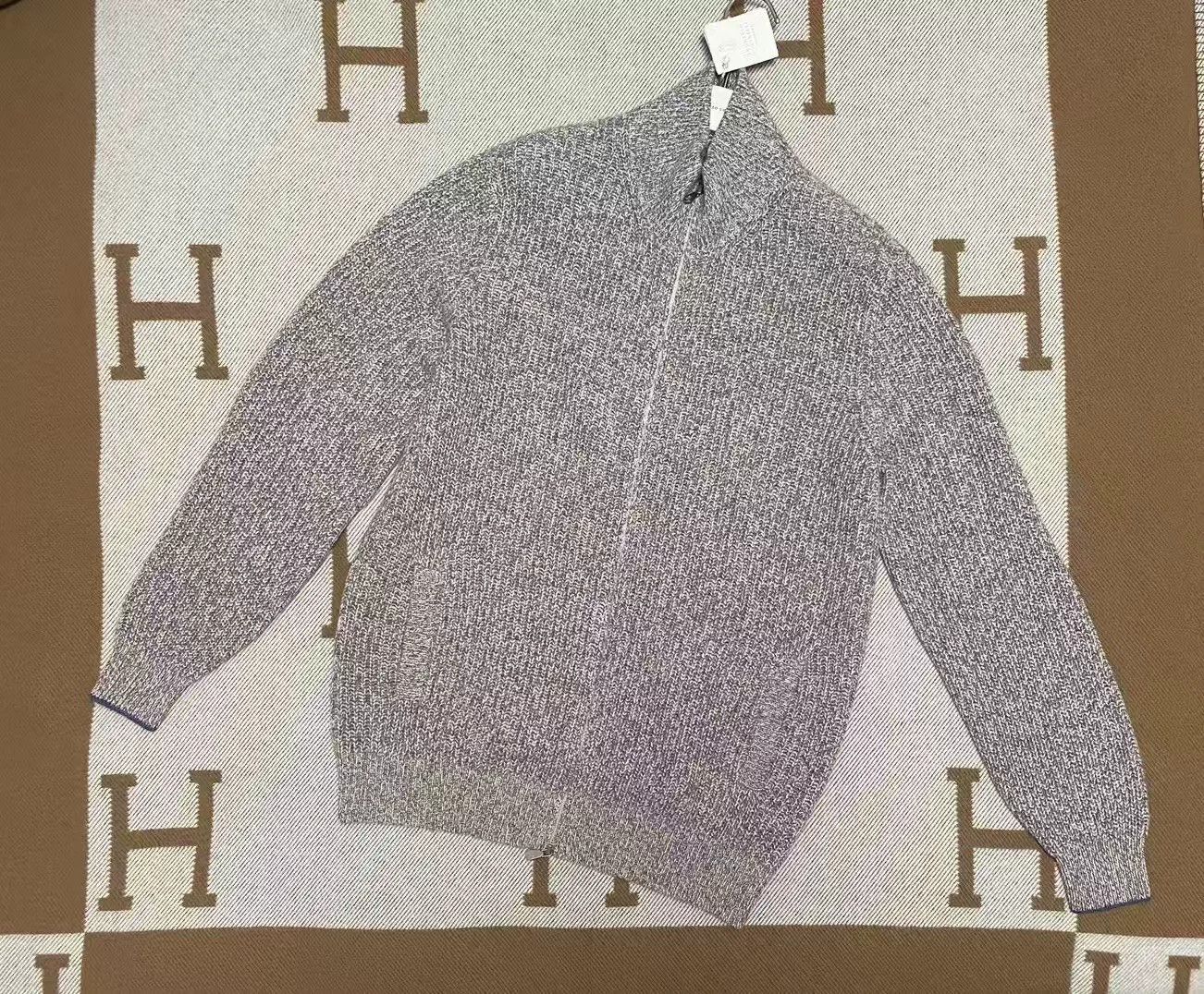 The Elder Statesman BC23 Men's Colorblock Cashmere Zip Cardigan Size US XL / EU 56 / 4 - 1 Thumbnail
