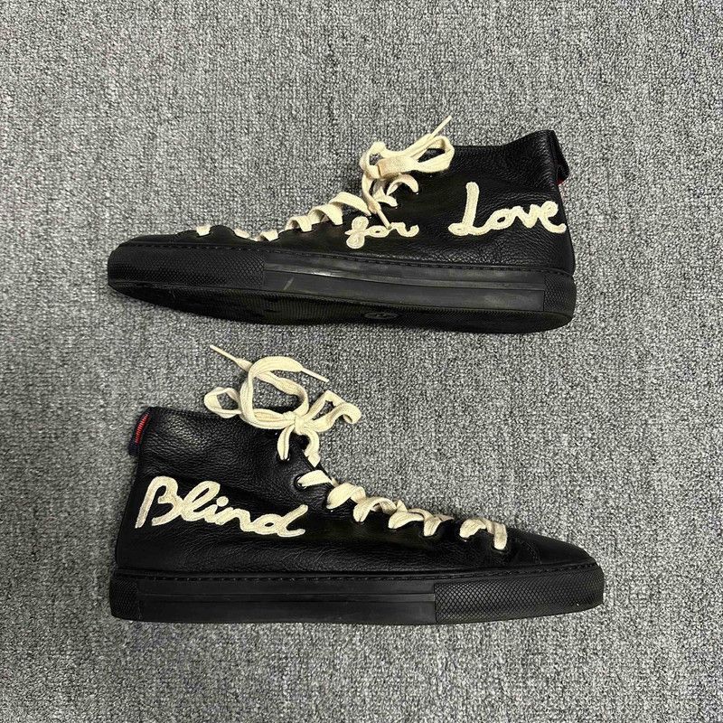 Gucci GUCCI High-Top Leather Sneakers with Love Design Size US 8 / EU 41 - 7 Thumbnail