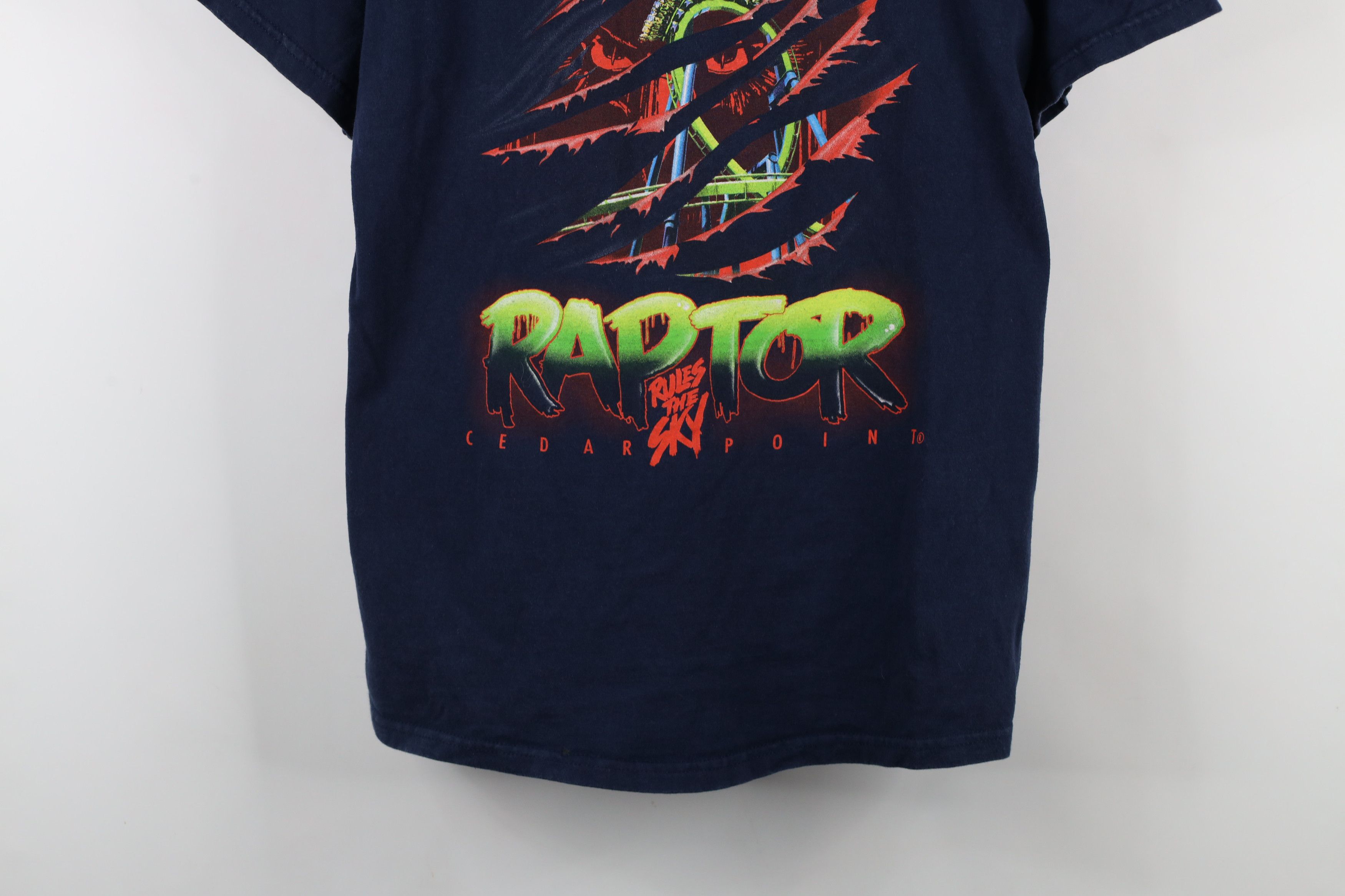 Vintage Vintage Cedar Point Raptor Roller Coaster T-Shirt Blue Size US L / EU 52-54 / 3 - 3 Thumbnail