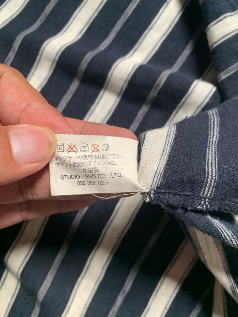 Japanese Brand e30 RARE SOUL BREAK stripe black/white strip T SHIRT Size US L / EU 52-54 / 3 - 8 Thumbnail