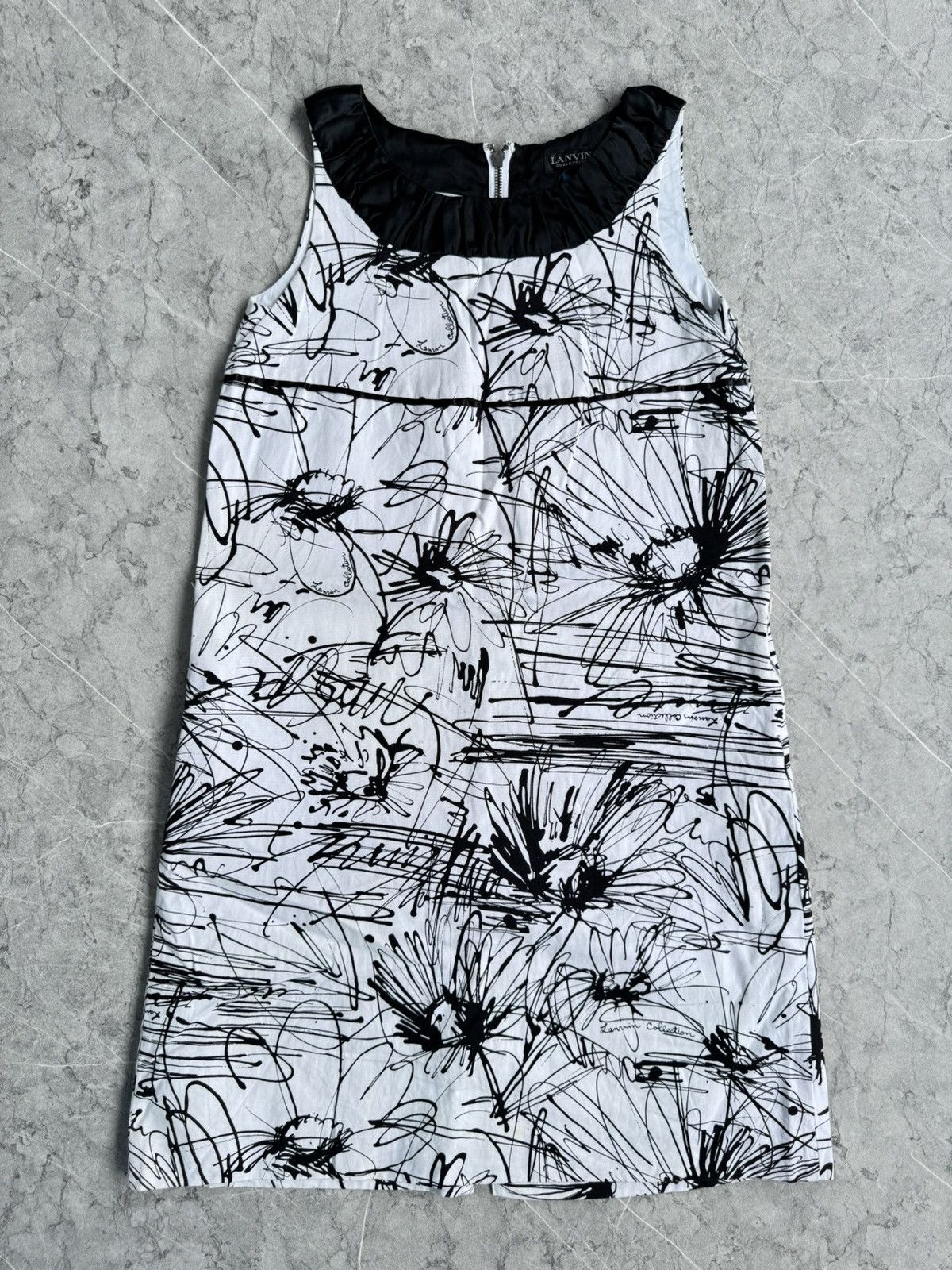 Lanvin Lanvin Collection abstract sketch dress 🤍🖤 Size XS / US 0-2 / IT 36-38 - 1 Thumbnail
