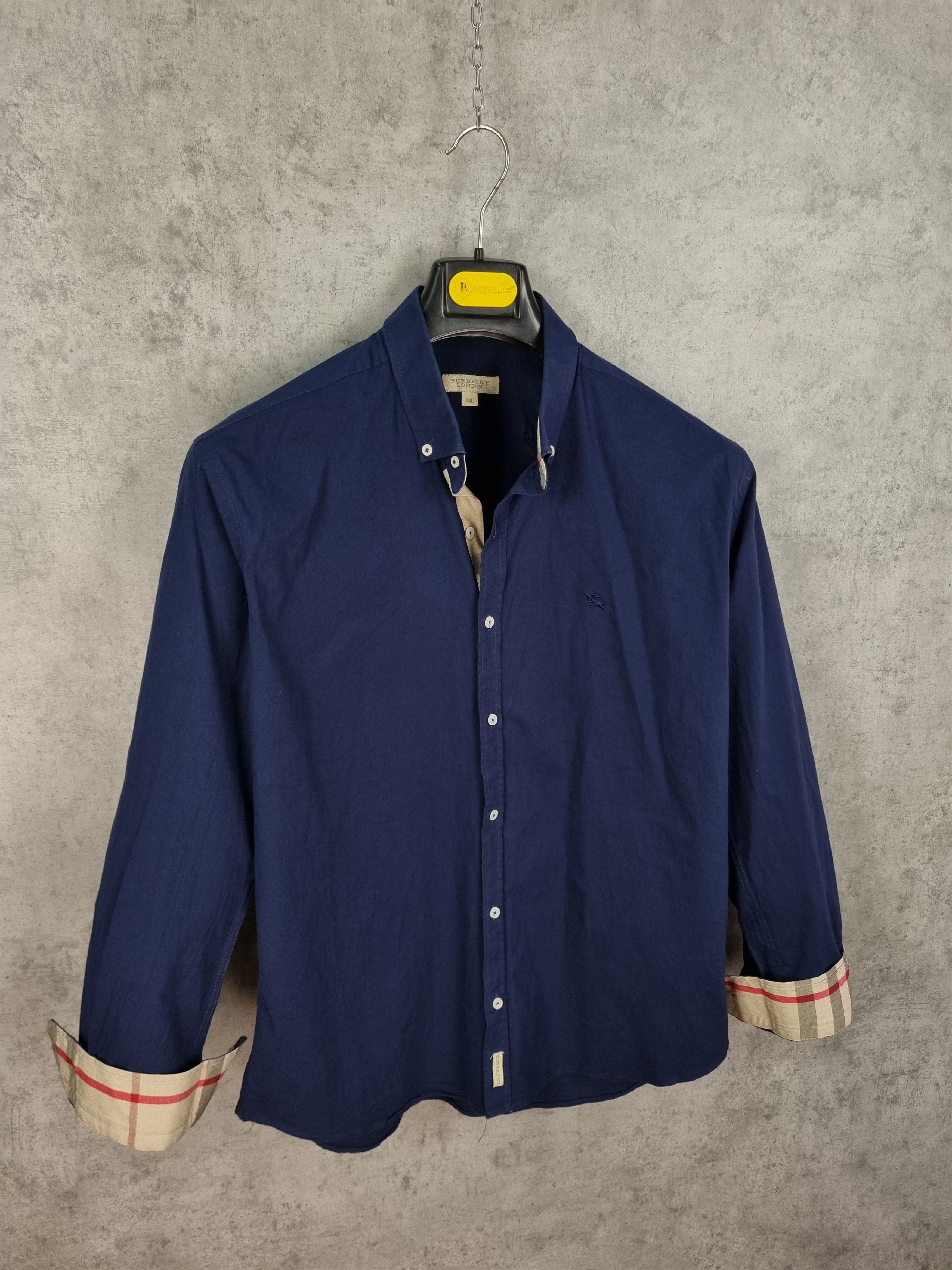 Burberry × Burberry Prorsum Burberry Navy Cotton Longsleeve Shirt Nova Check Size US L / EU 52-54 / 3 - 15 Thumbnail