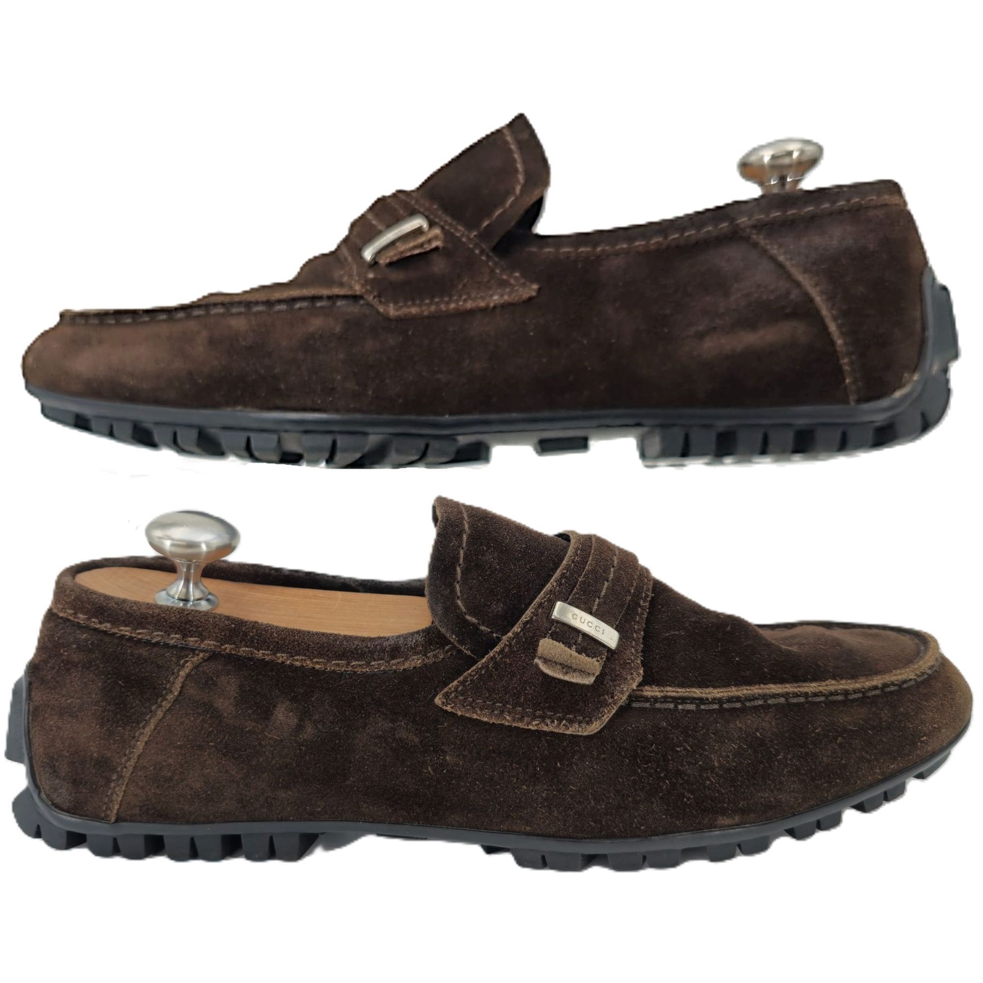 Gucci Gucci Italy Brown Suede Leather Driving Loafers Mens 8 Shoe Size US 8 / EU 41 - 3 Thumbnail