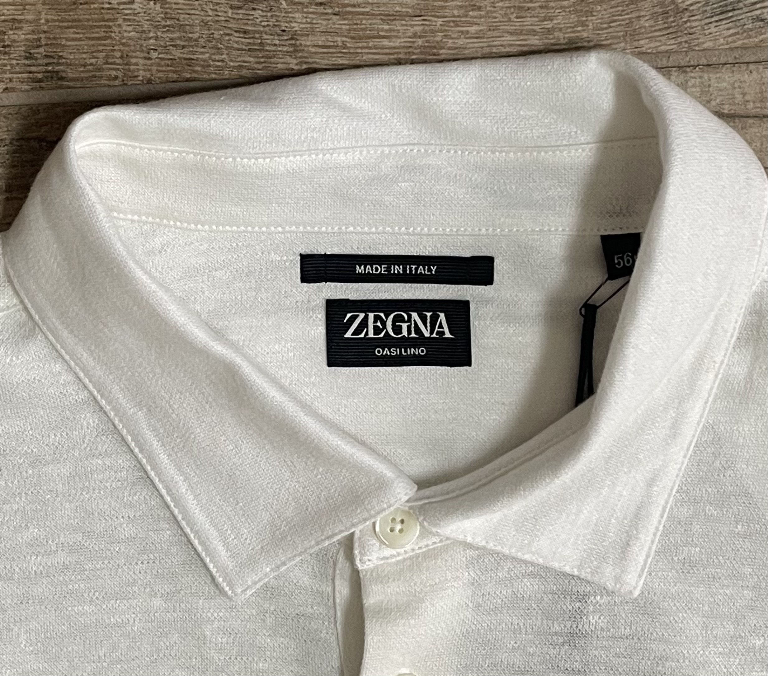Ermenegildo Zegna $1250 NWT Ermenegildo Zegna Oasi Shirt White Linen XL/54 Size US XL / EU 56 / 4 - 2 Thumbnail