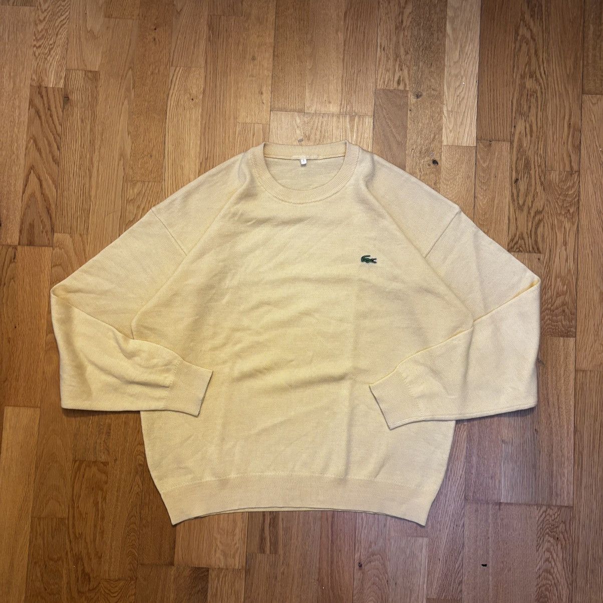 Lacoste Lacoste Vintage Sweater Jumper Croc Logo Beige/Yellow size L Size US L / EU 52-54 / 3 - 2 Thumbnail