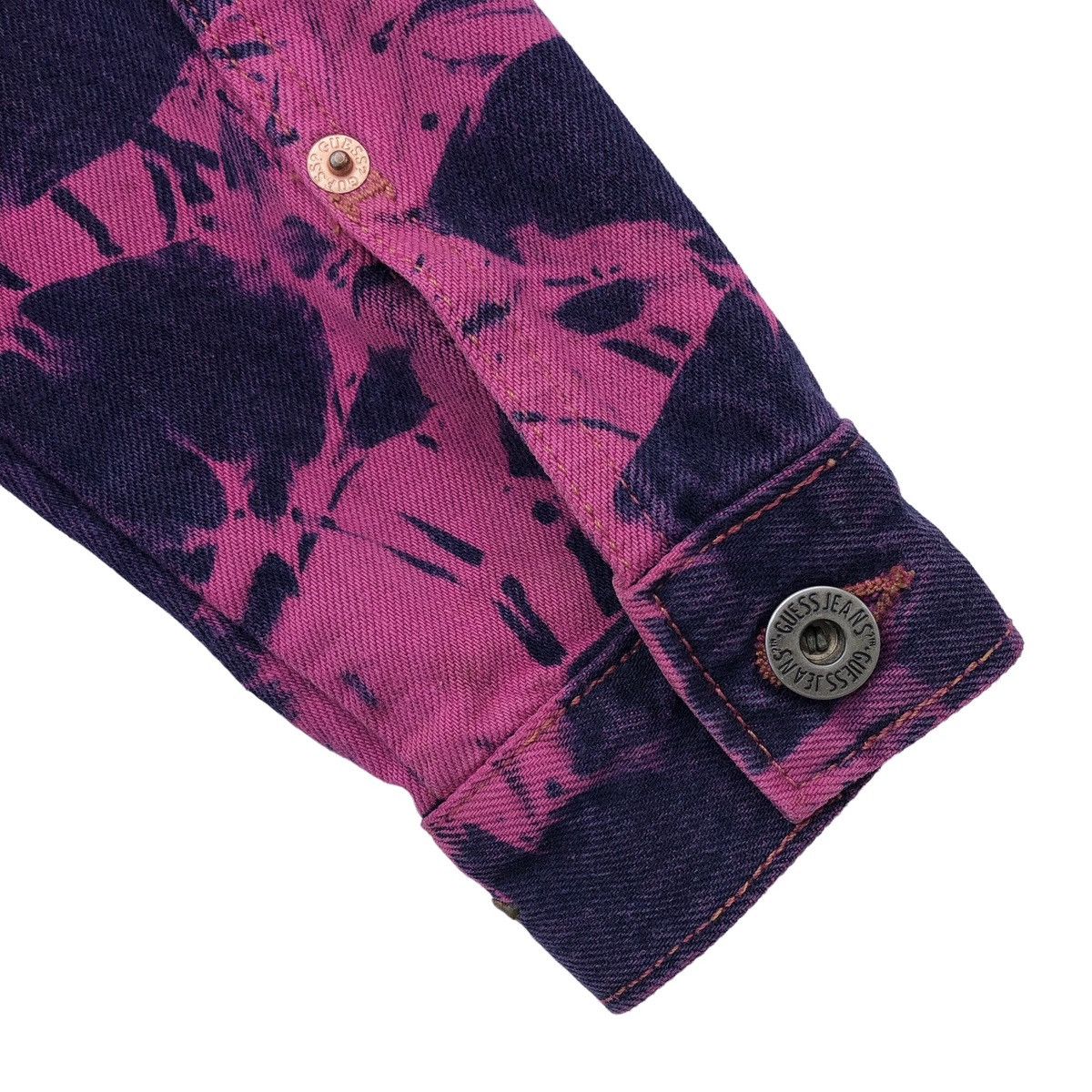 Guess Vintage Guess USA Purple Tie Dye Denim Jacket Made In USA Size S / US 4 / IT 40 - 15 Thumbnail
